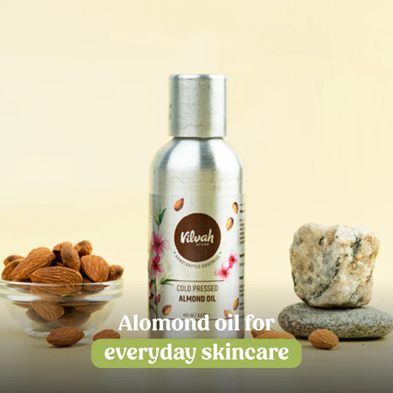 Pure Cold Pressed Almond Oil for Hair & Skin - 100% Natural, Unrefined, Organic Sweet Almond Oil for Moisturizing, Massage & Aromatherapy - Perfect for DIY Beauty, Hair Care & Relaxation