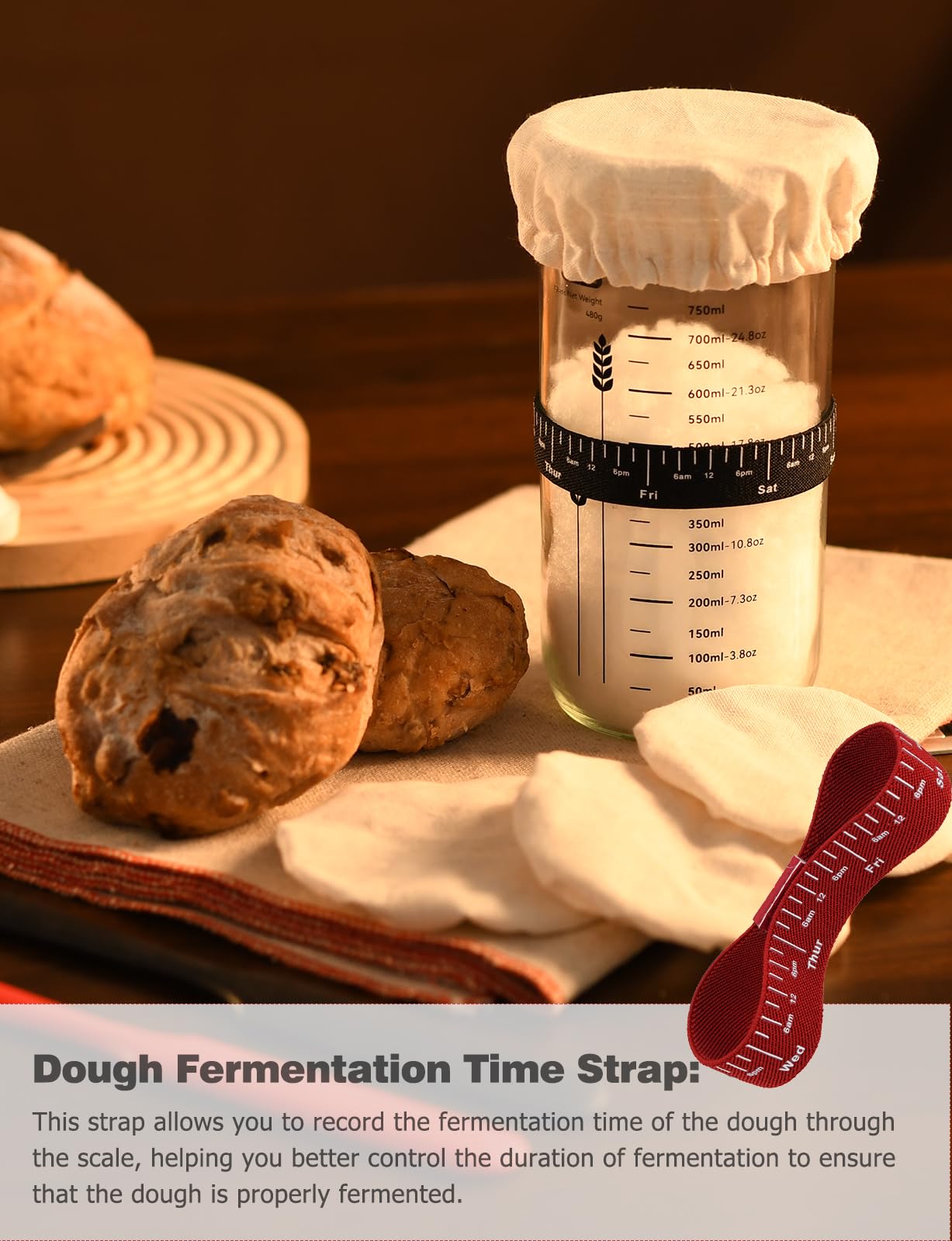 Sourdough Starter Kit - Glass Jars & Baking Supplies for Perfect Homemade Sourdough Bread | DIY Bread Making Starter Set for Beginners & Bakers | Ideal for Kitchen, Gifts & Baking Enthusiasts