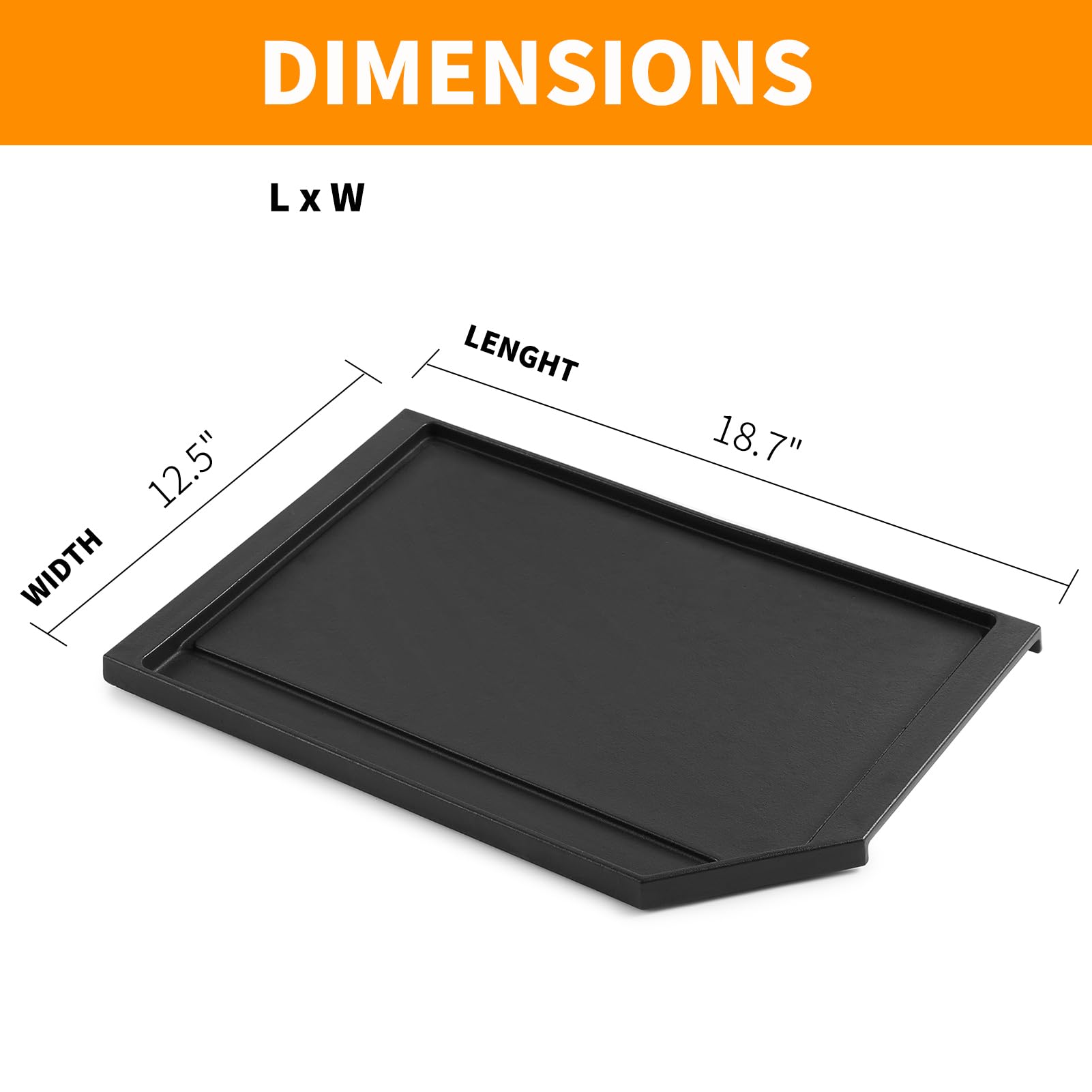 Upgraded JXGRIDL236 Cast Iron Griddle Replacement for GE Stove Parts - Compatible with JGP5036SLSS & CGP9536SLSS - 5 Burner Griddle Pan for GE Gas Range Cooktop (1 Pack) - Perfect for Grilling, Searing & Breakfast Cooking