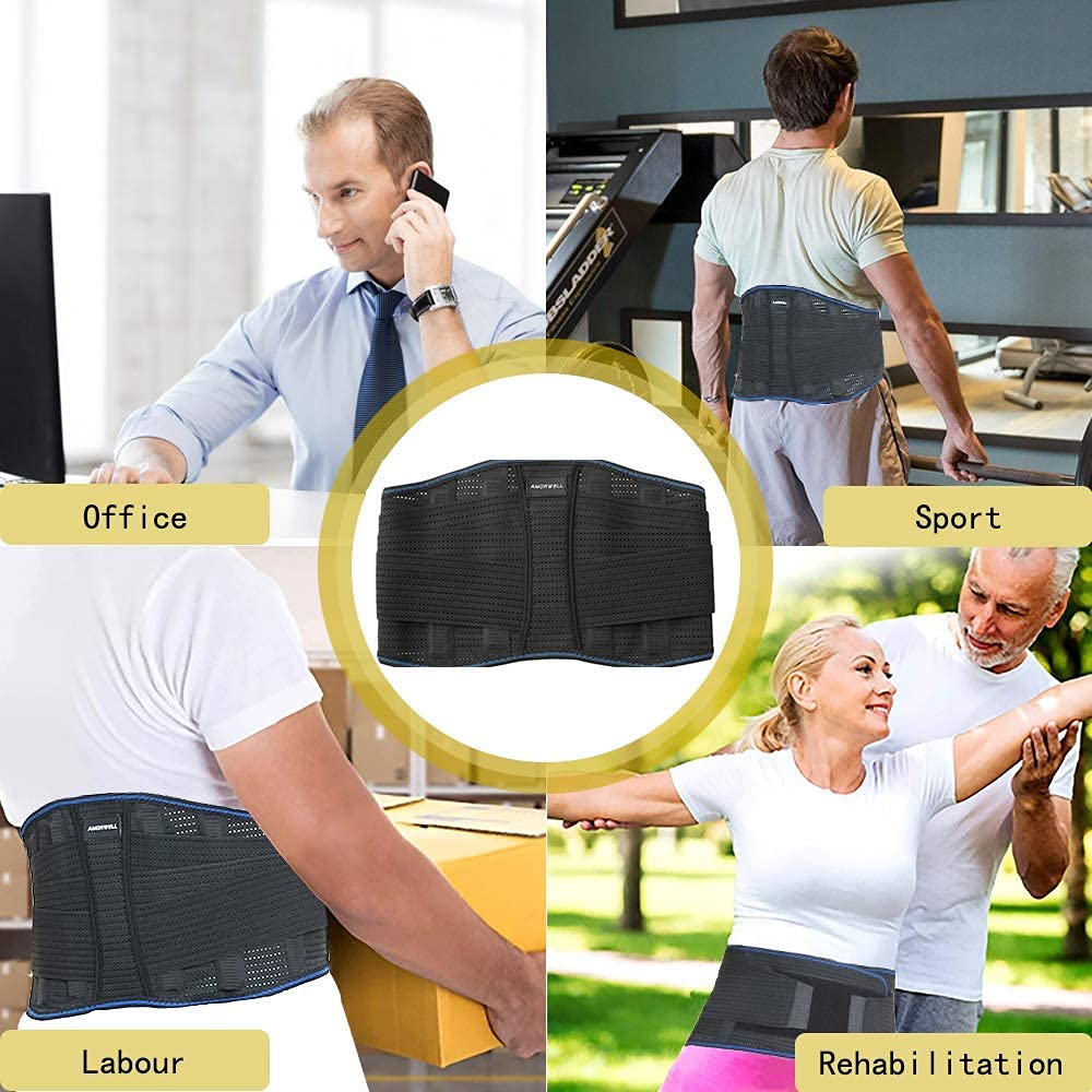 Lower Back Brace for Pain Relief - Adjustable Lumbar Support Belt for Sciatica, Herniated Disc & Posture Correction - Men & Women - Ideal for Lifting, Office Work & Driving