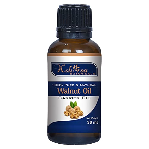 Pure Cold Pressed Walnut Oil 100% Natural & Therapeutic Grade - Organic Carrier Oil for Aromatherapy, Hair Care & Skin Care (30ml) - Perfect for Massage, DIY Beauty & Natural Remedies