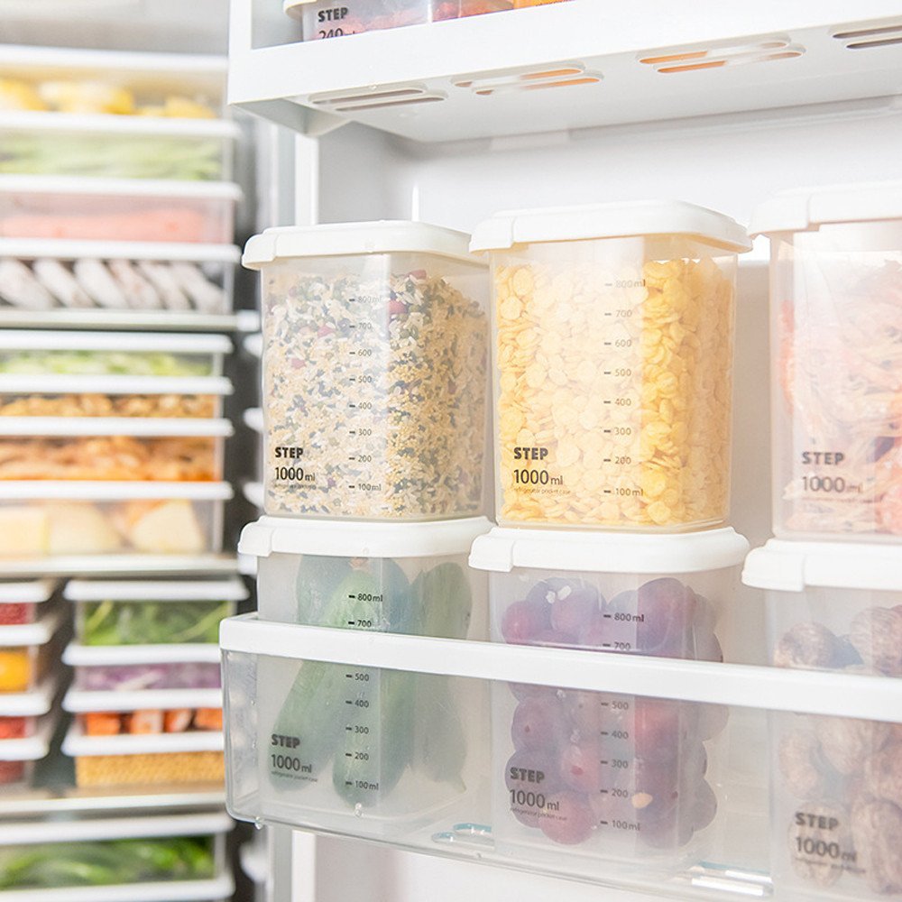 Plastic Airtight Food Storage Containers with Lids - Transparent Kitchen Canisters for Flour, Sugar, Coffee & Dry Goods | BPA-Free Fresh Keeping Containers for Pantry Organization & Home Decor