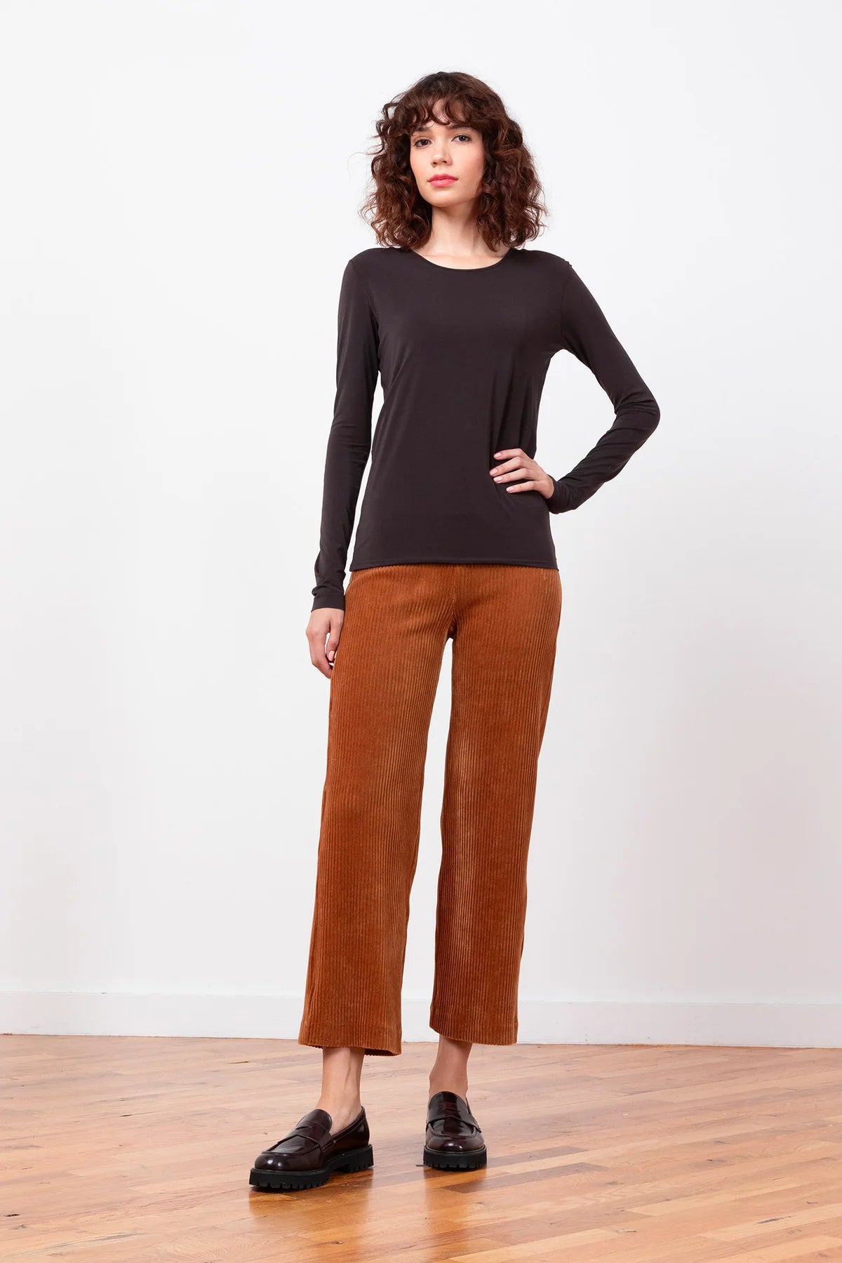 Alex Corduroy Pants for Men - Comfortable Slim Fit Corduroy Trousers in Cognac Brown | Casual Wear, Office, Fall & Winter Fashion