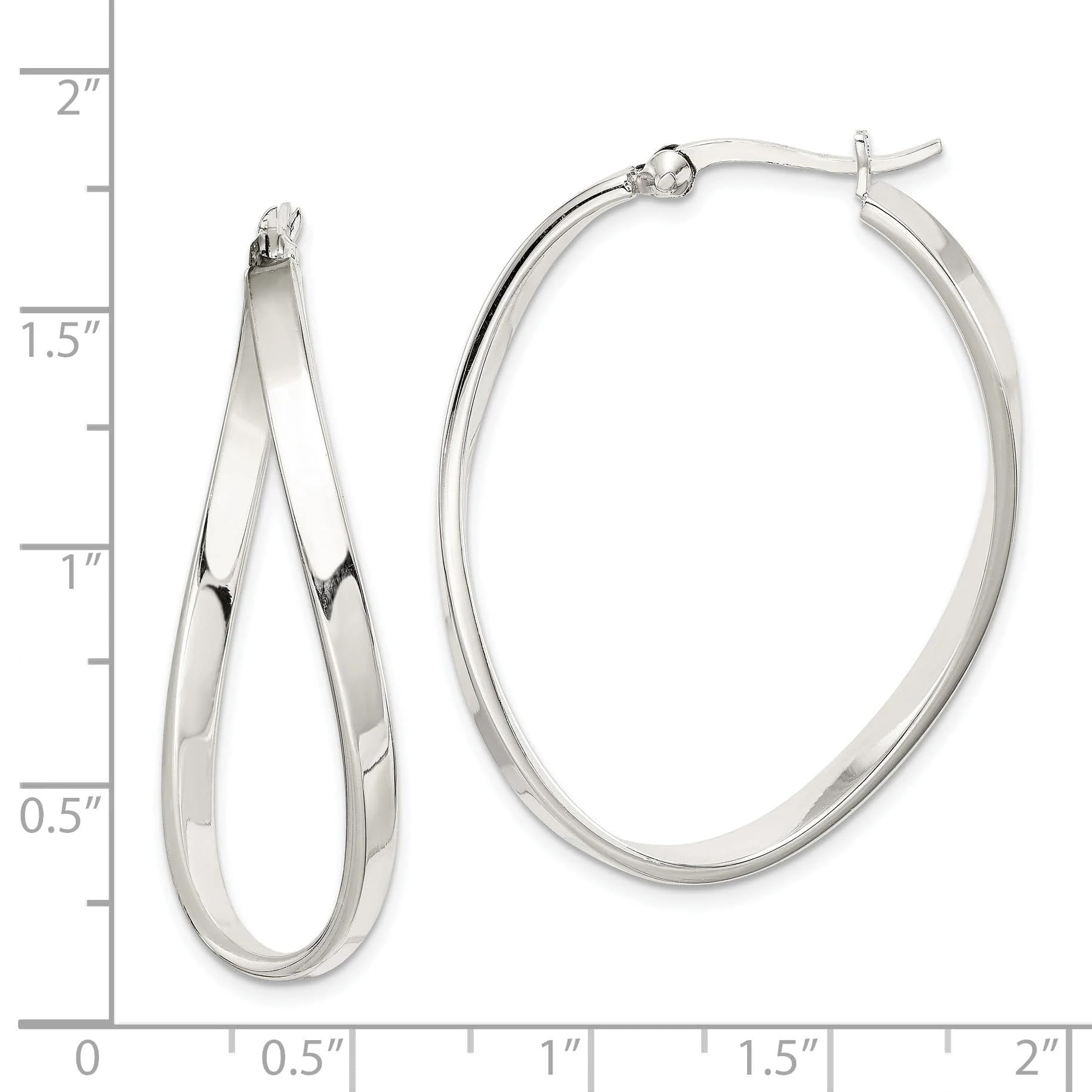 Sterling Silver Oval Hoop Earrings for Women - 925 Silver Dainty Everyday Jewelry - Perfect for Work, Date Night & Casual Outfits