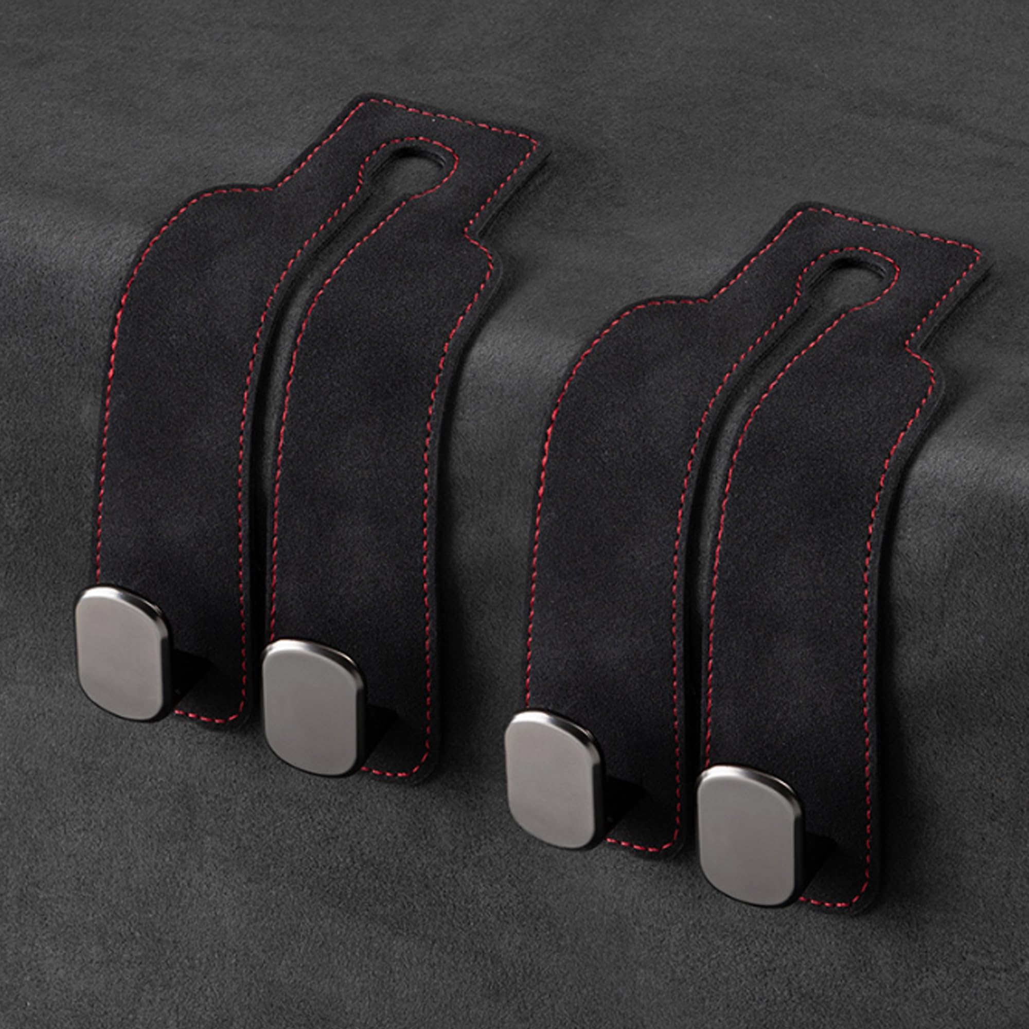 Amelity 2-Pack Black Car Seat Back Storage Hooks - Heavy Duty Purse & Bag Hanger for Headrest - Perfect for Organizing Purses, Groceries, and Shopping Bags in Your Vehicle