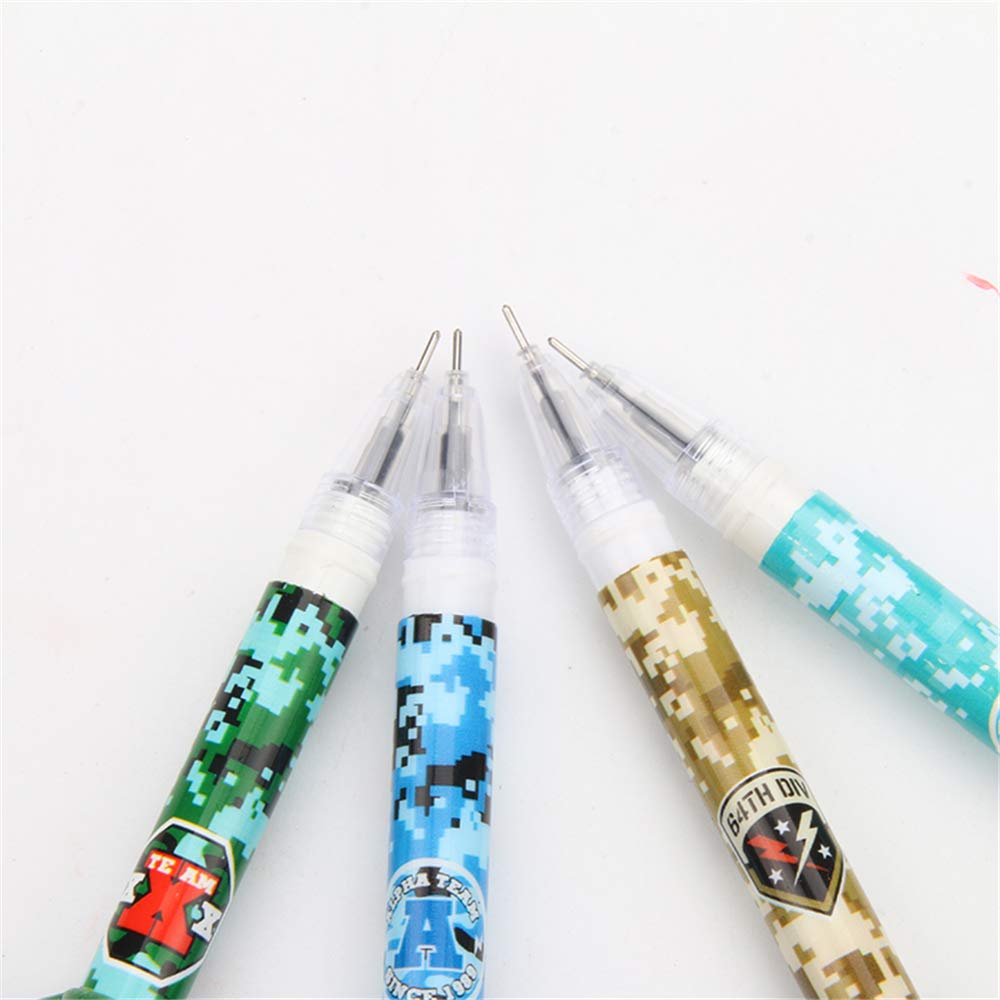 Cute Camouflage Rocket-Shaped Kawaii Gel Ink Pens - 12 Pack Colorful Novelty Pens for School, Office & Art - Fun Stationery Supplies for Girls & Kids - Perfect for Note Taking, Journaling & Gift Giving