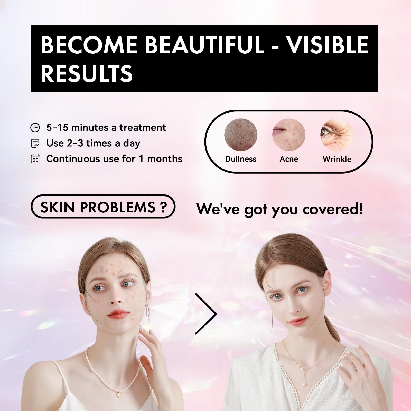 LED Light Therapy Facial Mask - Red & 7-Color Photon Skin Care Device for Acne Reduction, Anti-Aging & Wrinkle Treatment | FSA/HSA Eligible | Perfect for Home Spa, Dermatologist-Recommended Skin Rejuvenation & Daily Skincare Routine