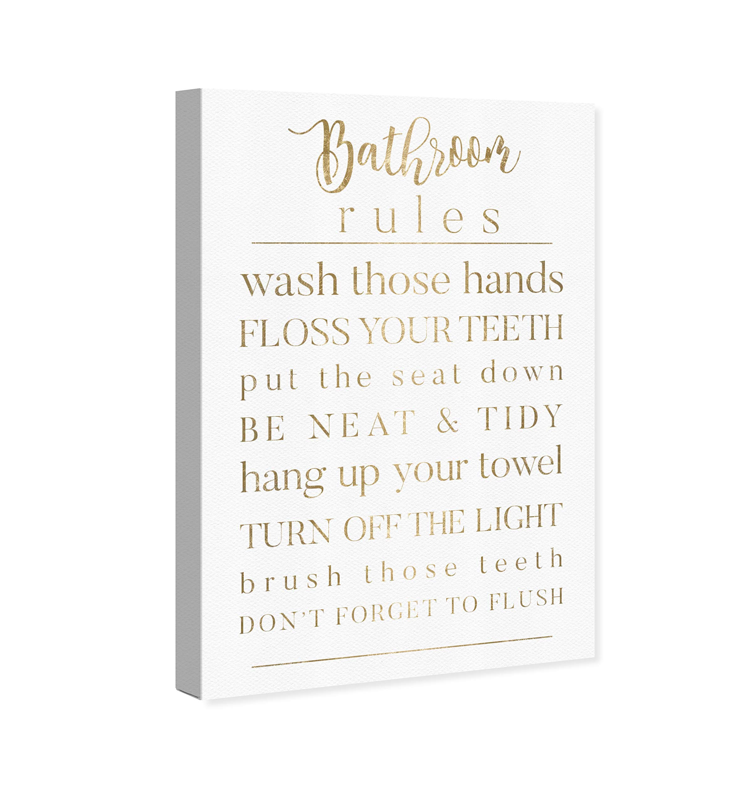 Oliver Gal Artist Co. Bath Wall Art Canvas Prints - Elegant Bathroom Rules Home Décor, 30