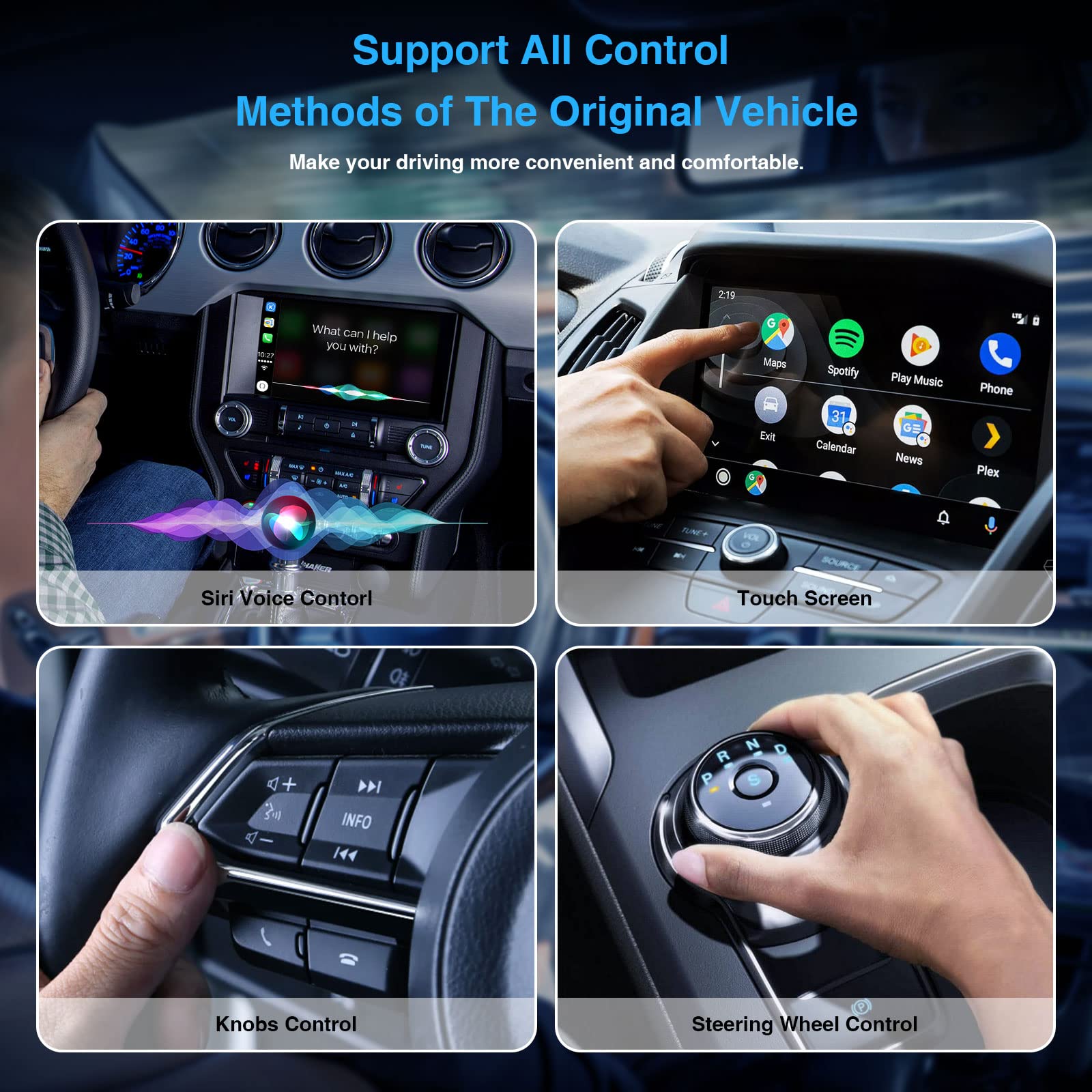Wireless CarPlay Adapter for iPhone - Netflix & YouTube Streaming in Car - Android Auto & Magic Box Compatible with Factory Wired CarPlay Cars (2016+) - Perfect for Road Trips & Commuting