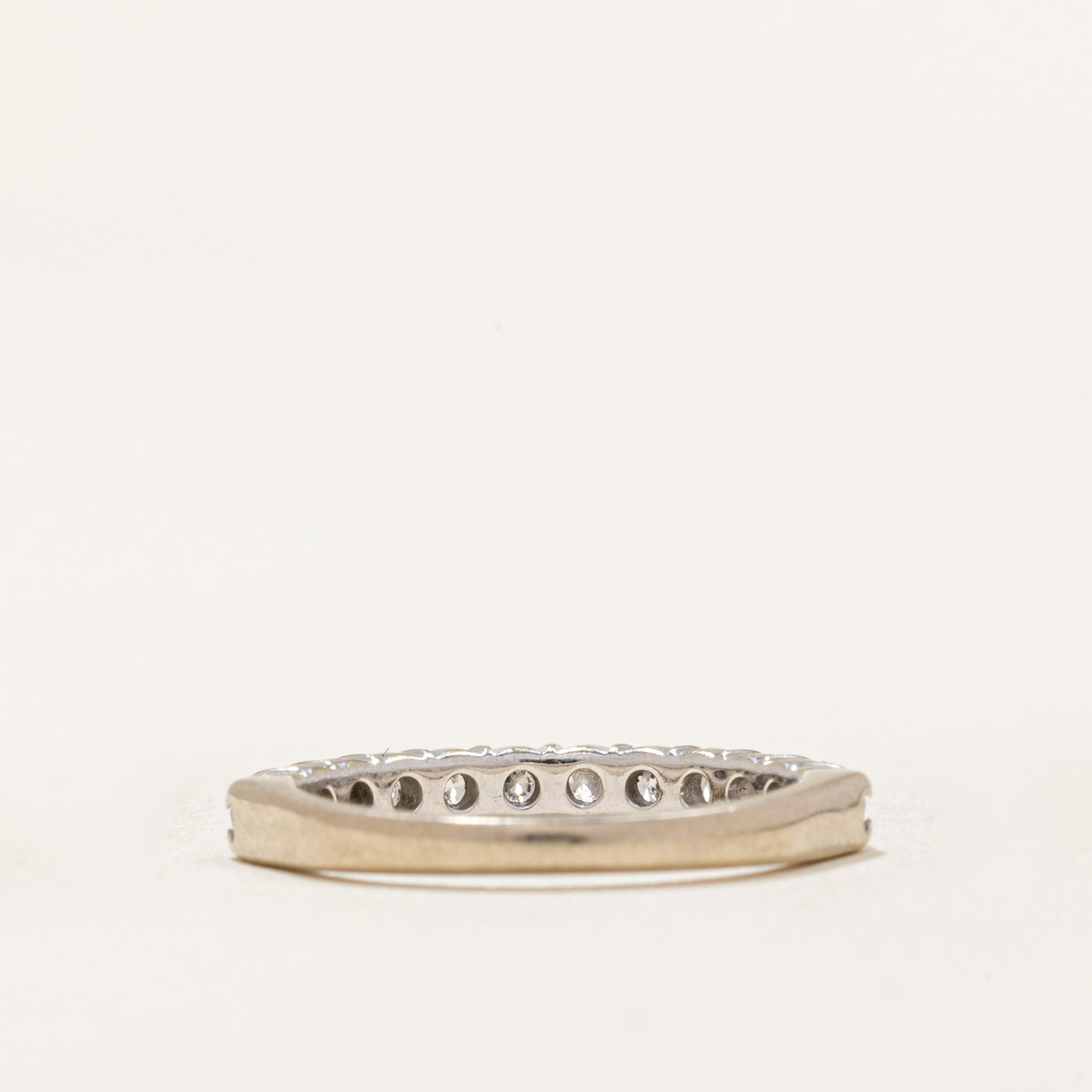Semi Eternity Diamond Wedding Band Ring - 0.44ctw Round Cut Diamond Ring - Size 4 - Perfect for Anniversary Gifts & Bridal Jewelry