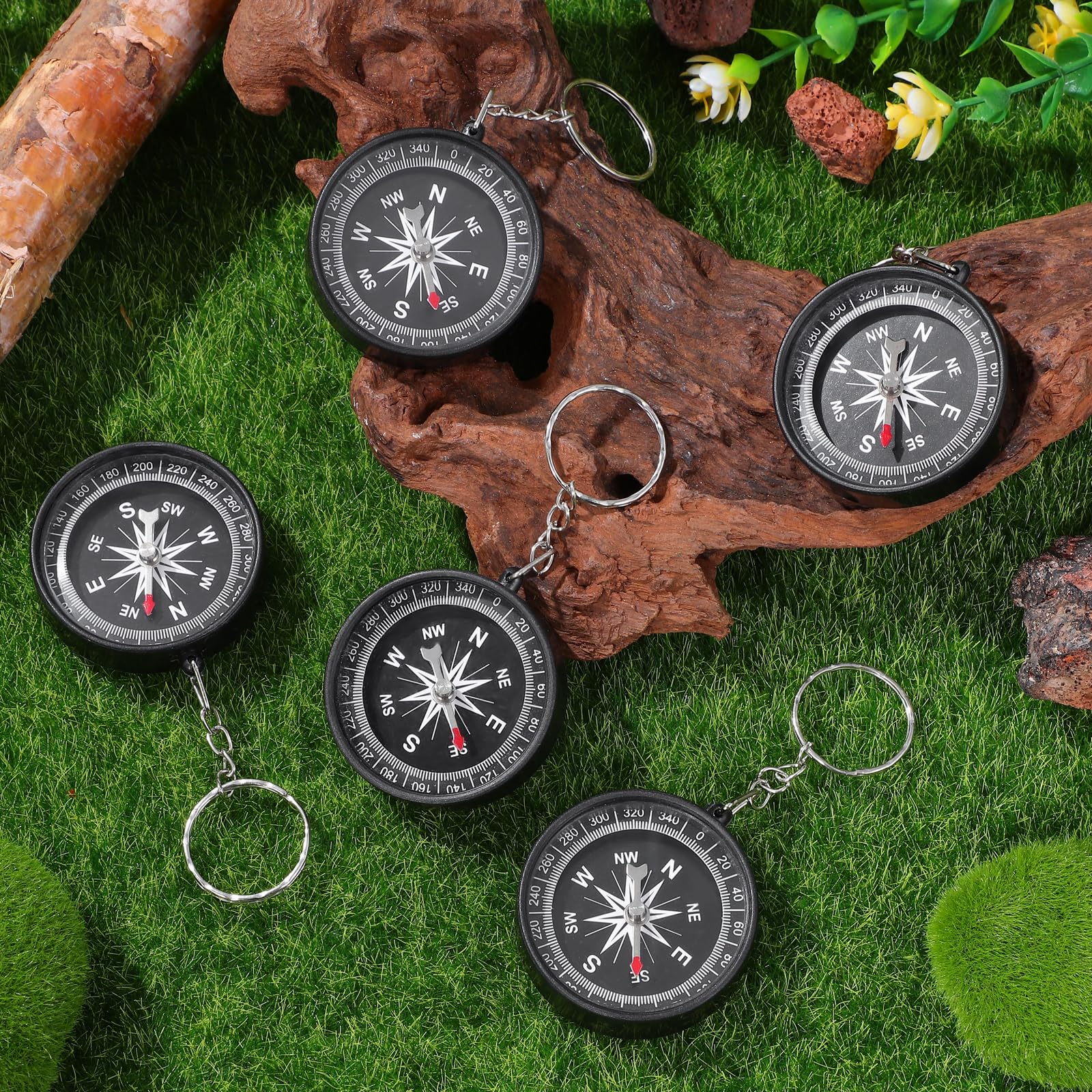 **Toyvian 12PCS Mini Survival Compass Keychain - Waterproof Metal Hiking Compass for Outdoor Camping, Hiking, Backpacking & Emergency Kits - Perfect for Kids, Party Favors & Survival Gear**