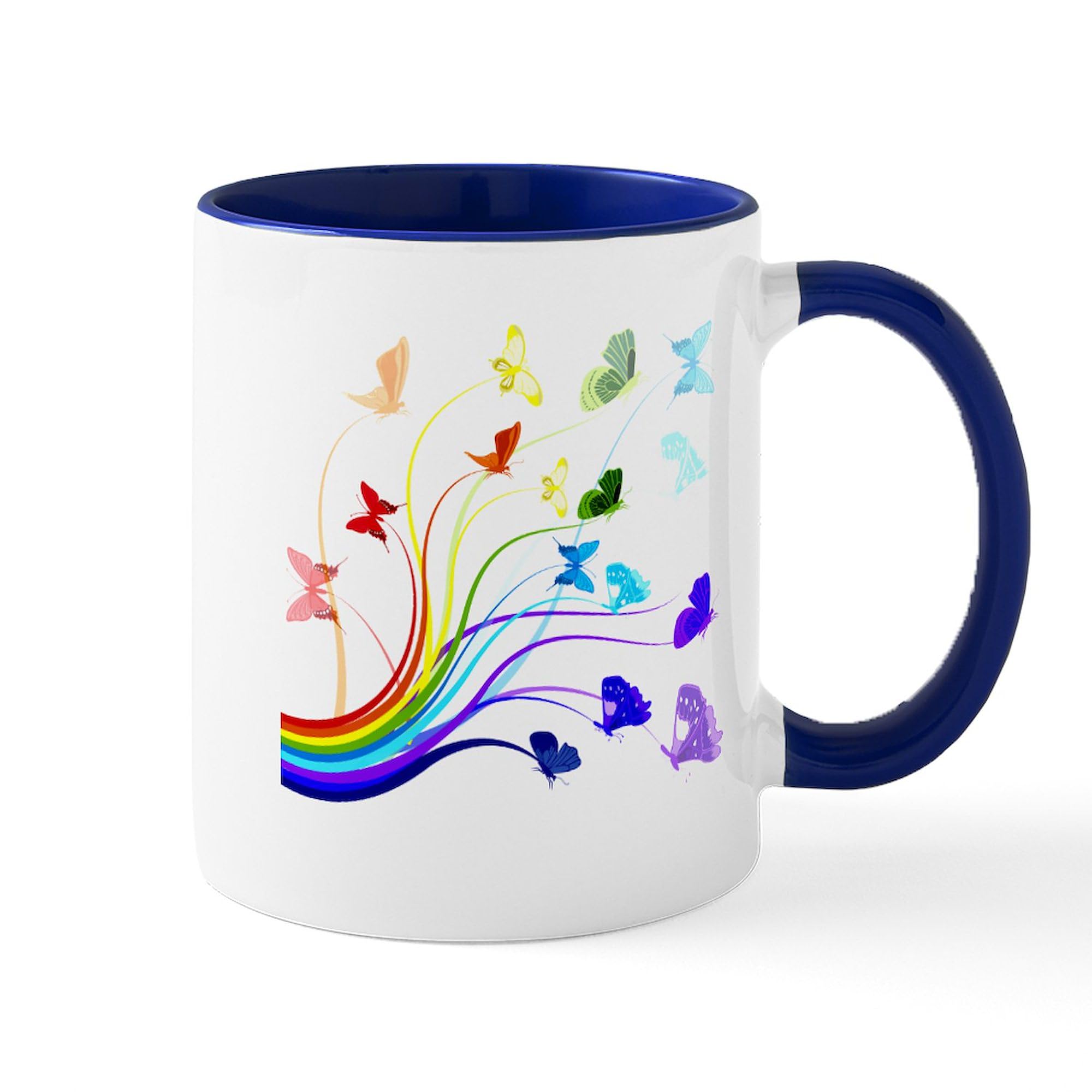 Butterfly Design 11 oz Ceramic Coffee Mug - 325 ml White Tea Cup for Home, Office & Gifts - Perfect for Morning Coffee, Tea & Hot Beverages