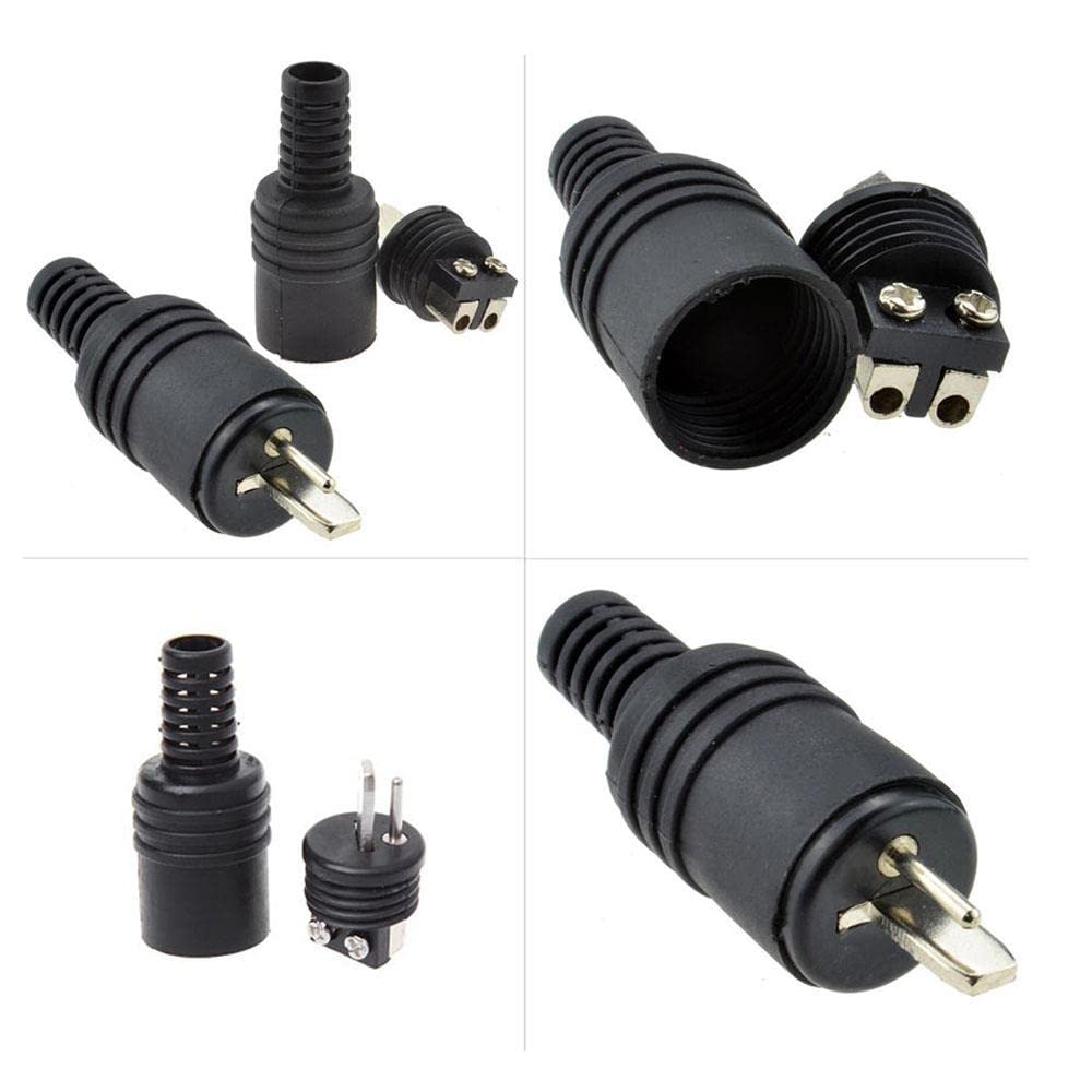 2-Pin Black DIN Plug Connector - 2 Pack Screw Terminal for Speaker, HiFi, Power, Audio, Lamp & Signal Adapters - Perfect for Home Theater & DIY Electronics Projects