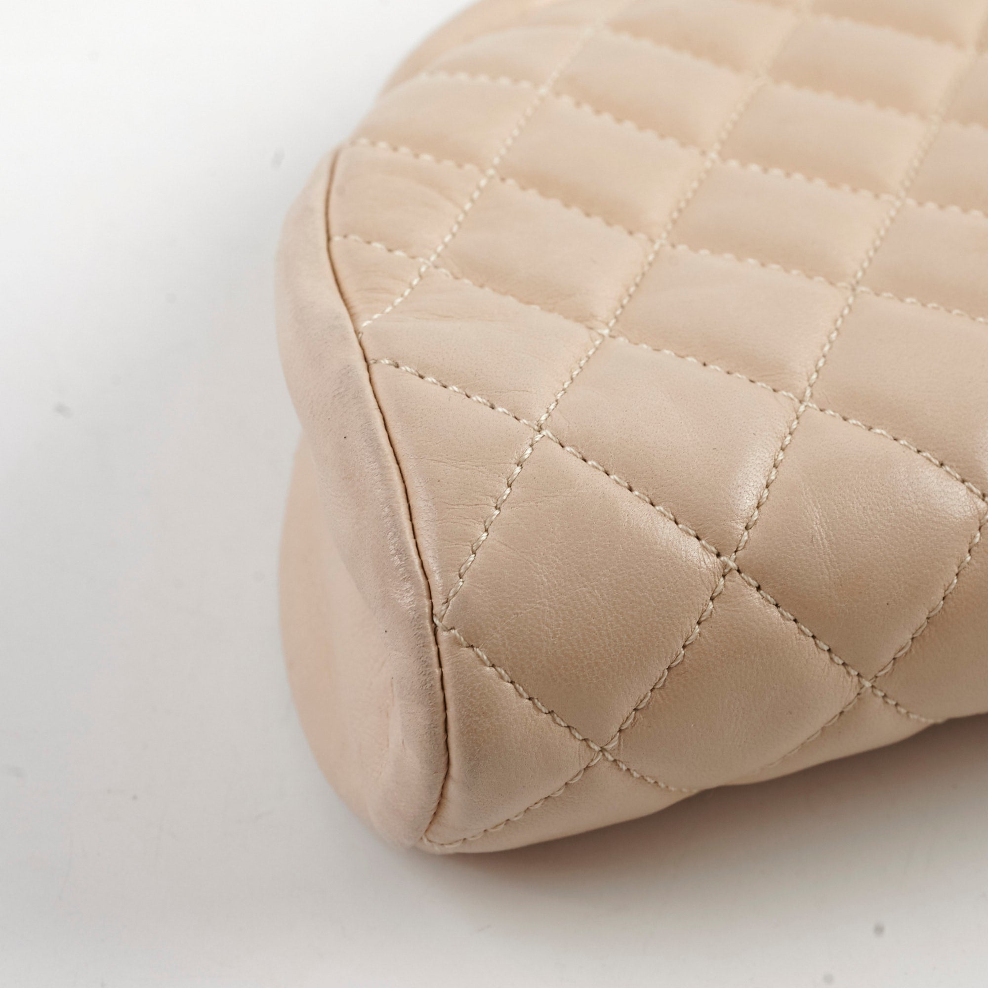 Chanel Mademoiselle Kiss Lock Timeless Clutch Bag in Beige - Elegant Evening Bag for Women, Perfect for Parties, Weddings & Special Occasions
