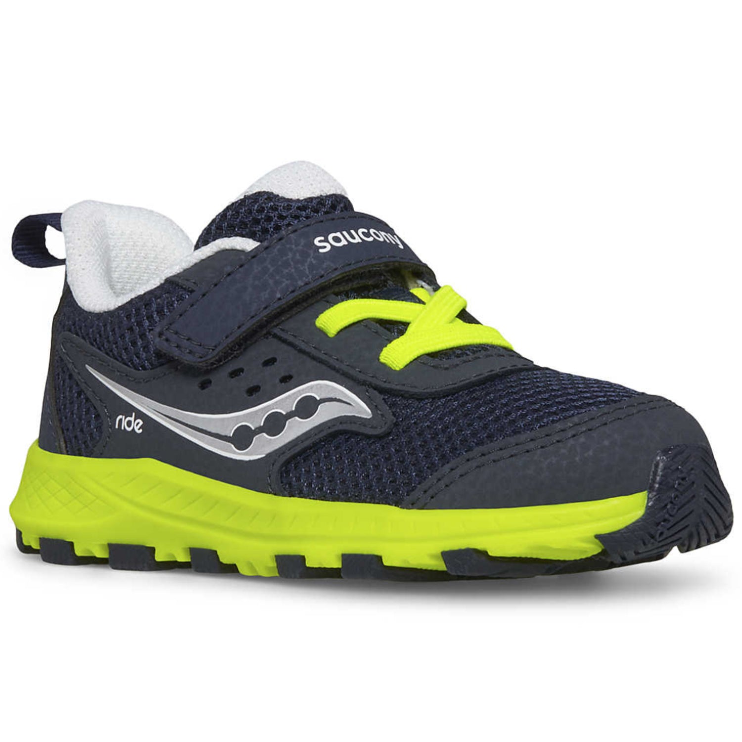 Saucony Ride Jr B Toddler Sneakers - Navy/Citron - Lightweight Running Shoes for Kids - Perfect for Playground, School & Daily Activities
