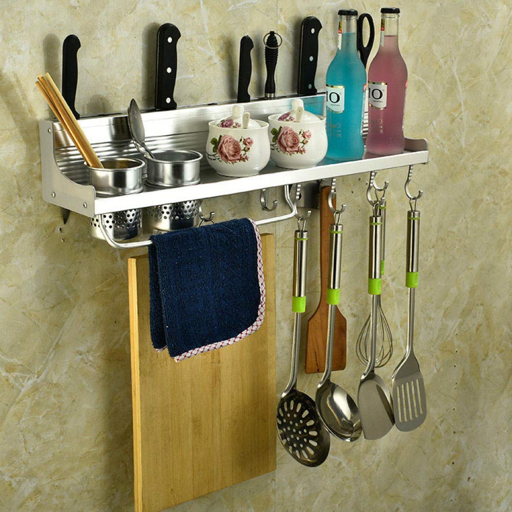 Multifunctional Wall Mounted Kitchen Pot Rack Shelf - Space Saving Storage Organizer for Pots, Pans & Utensils - Perfect for Small Kitchens, Apartments & RVs
