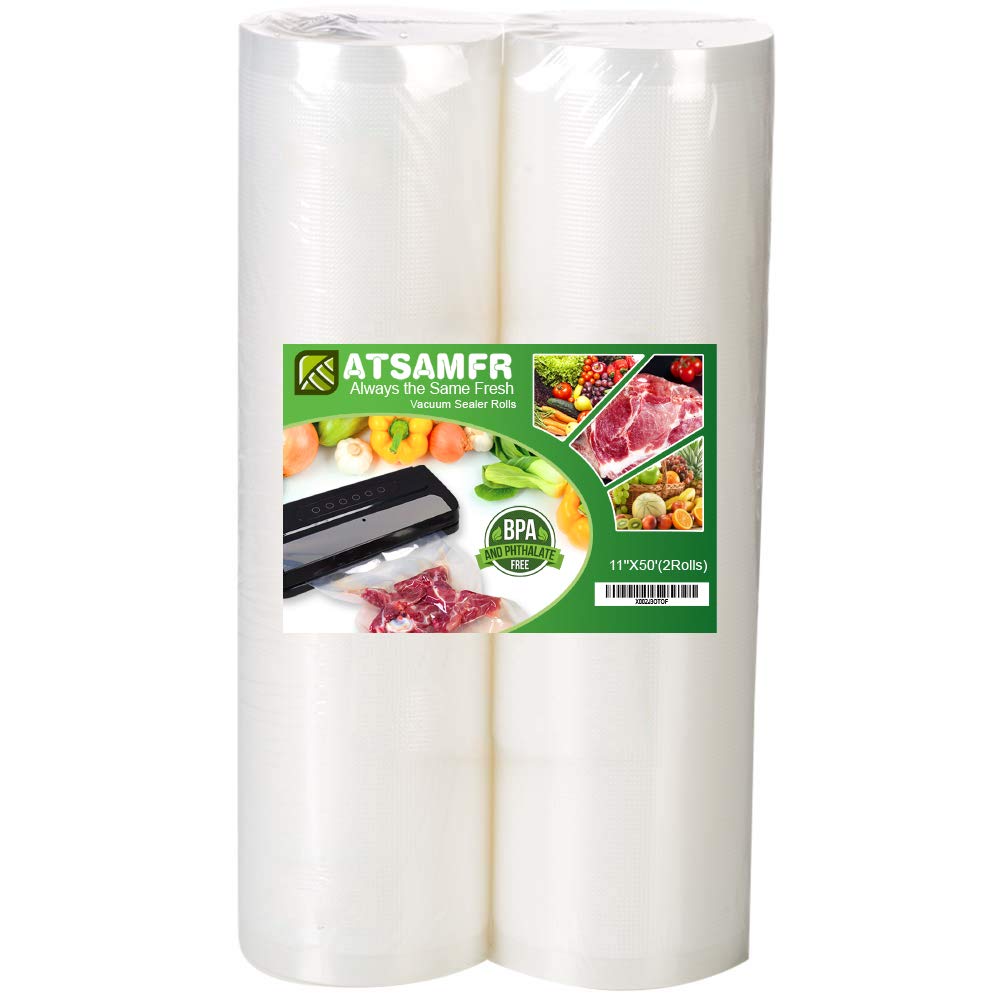 BPA-Free Heavy Duty Vacuum Sealer Bags Rolls - 11x50 Inch, 2 Pack for Food Storage & Sous Vide Cooking | Ideal for Meal Prep, Freezer Organization & Long-Term Preservation