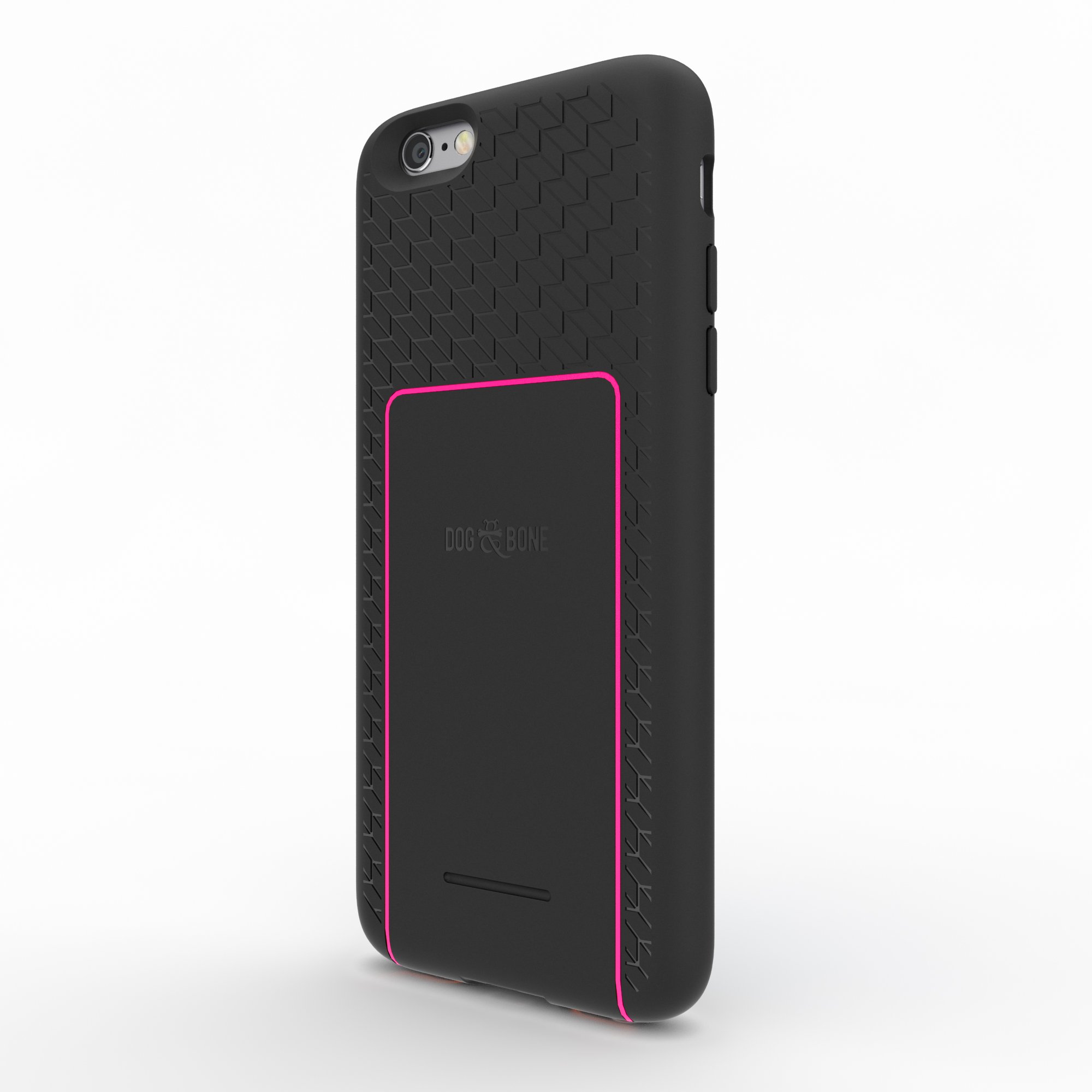 Wireless Charging iPhone 6/6s Case with Charge Pad - Dog & Bone Backbone Starter Pack (Black & Pink) | Perfect for Home, Office & Travel Use