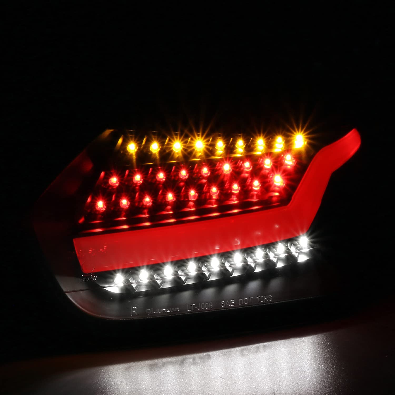 Spec-D Tuning Black LED Tail Lights for 2015-2018 Ford Focus SE/ST/Titanium & 2016-2018 Focus RS Hatchback - Left & Right Pair Assembly - Enhanced Night Visibility & Modern Style for Street & Show Cars