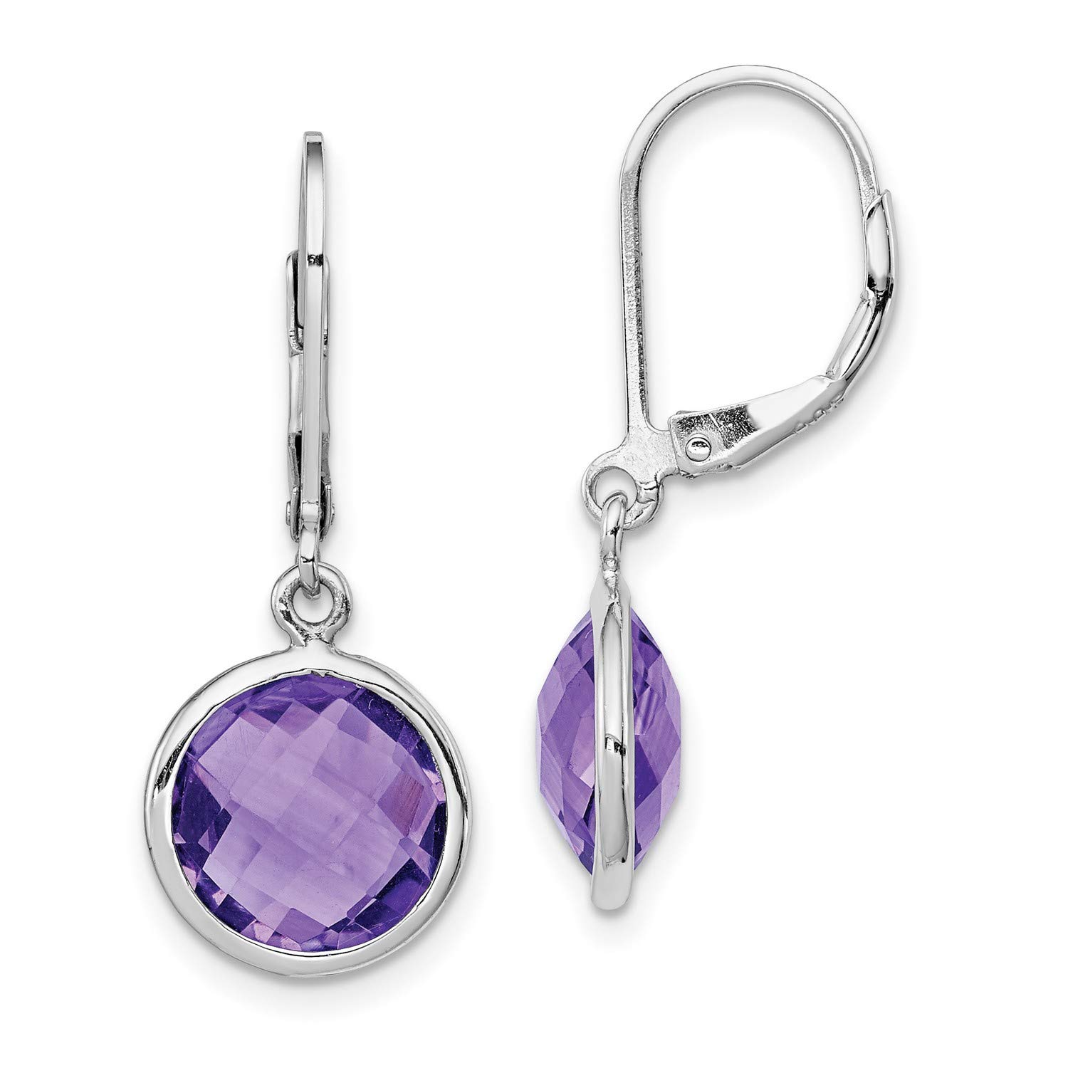 28x11mm Sterling Silver Amethyst Earrings for Women - Elegant Purple Gemstone Jewelry for Daily Wear, Gift Giving & Special Occasions