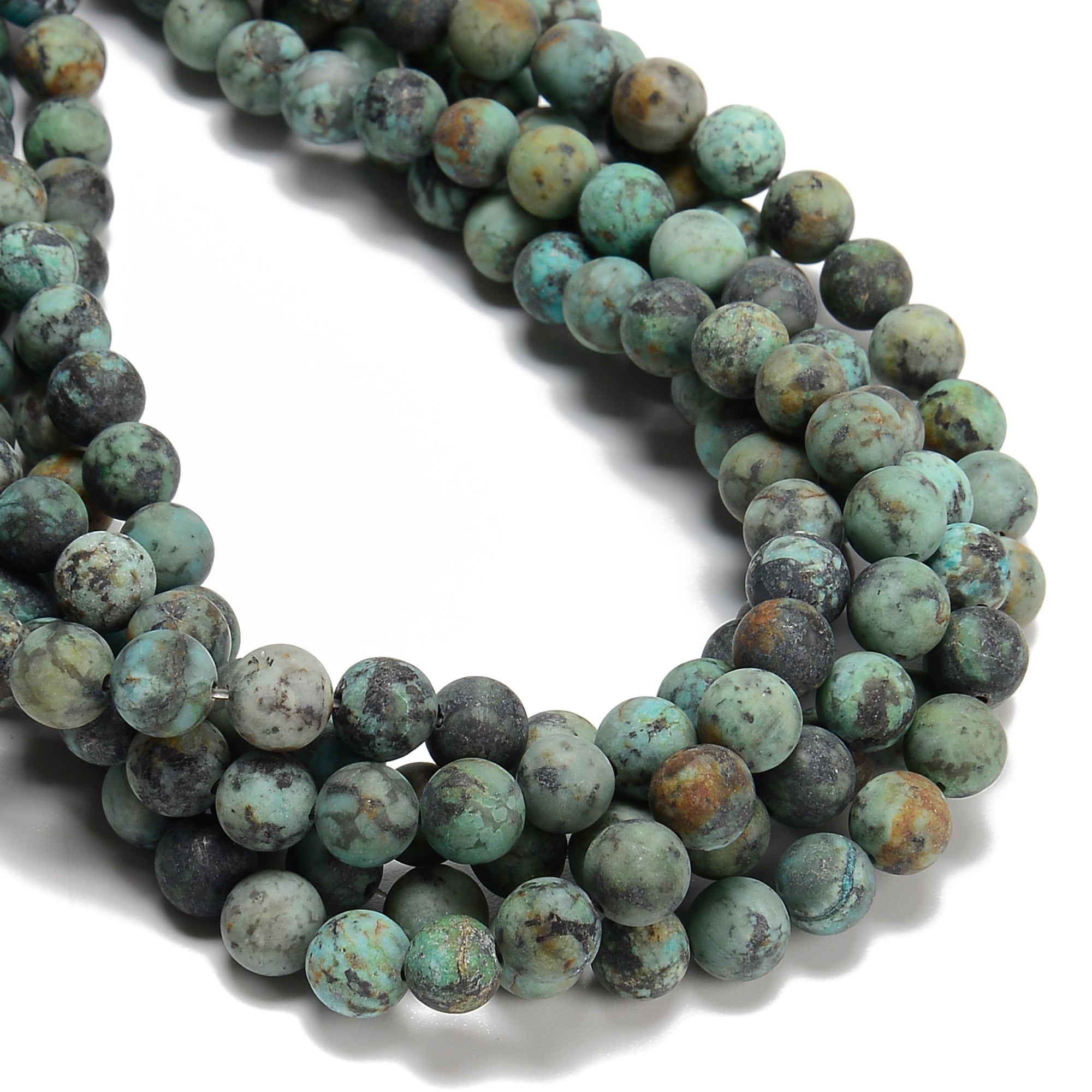 African Turquoise Matte Round Beads - 4mm 6mm 8mm 10mm 12mm 15.5