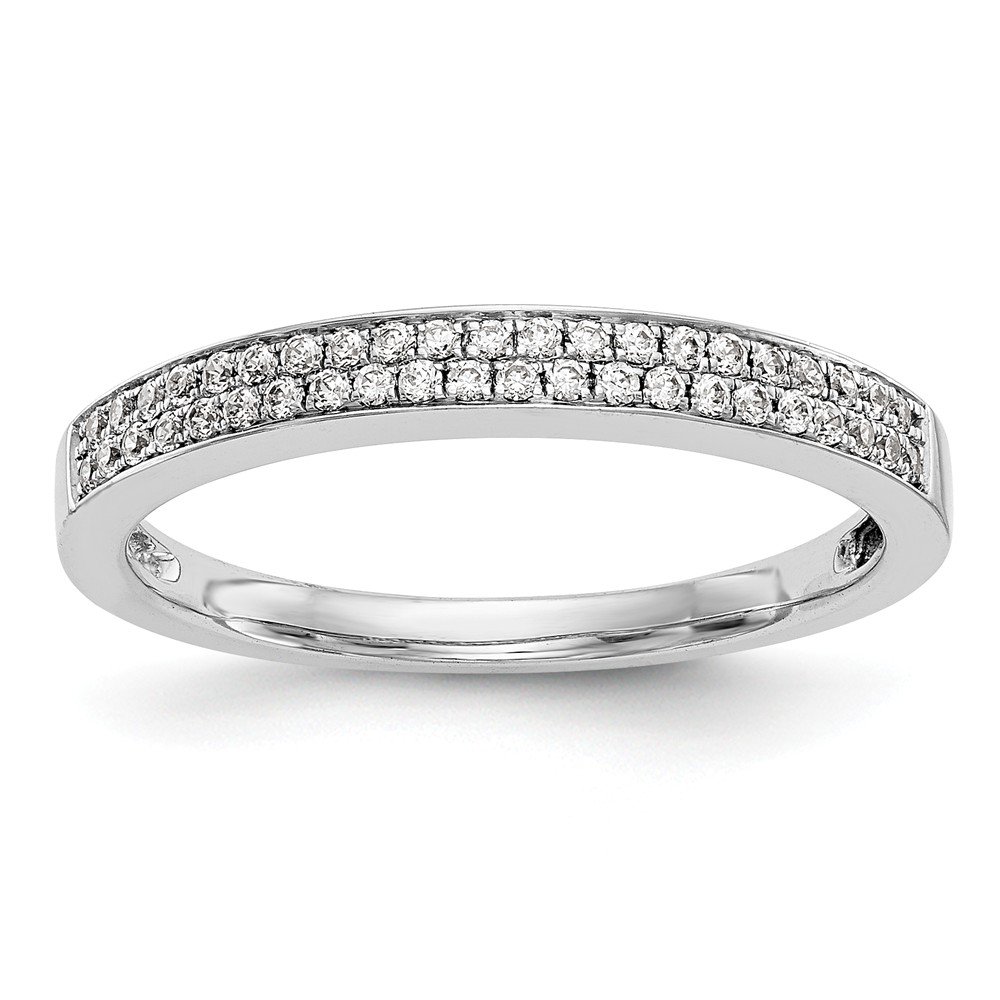 14K White Gold Micro Pave Diamond Wedding Band Ring for Women - 0.215 Carat Total Weight (cttw) - Elegant Engagement Ring, Anniversary Gift, Bridal Jewelry for Special Occasions