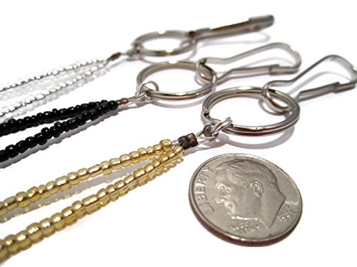 3-Pack Lanyards - Black, Gold & Silver for ID Badges & Keys
