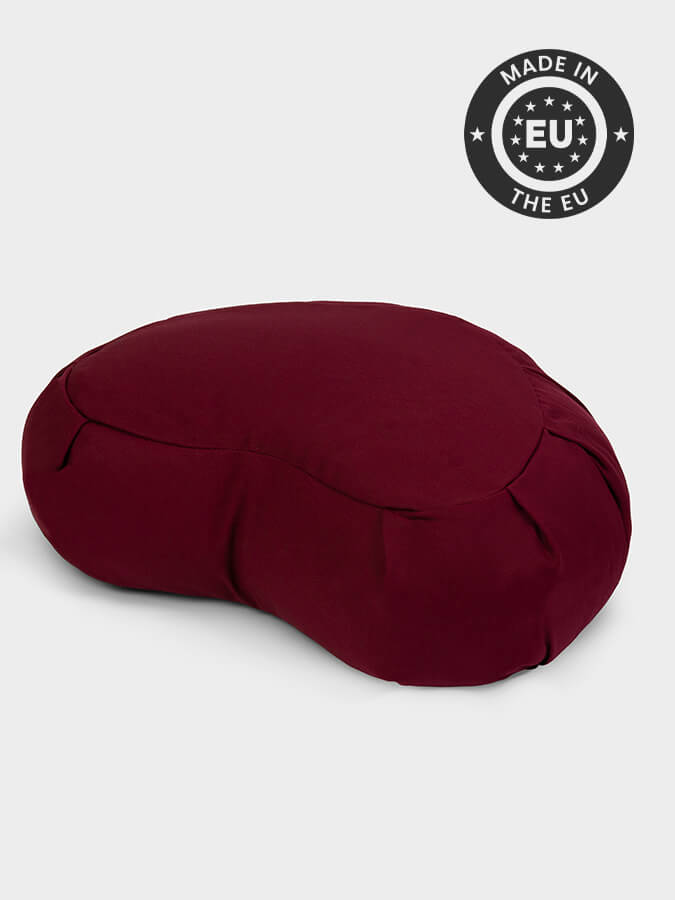 Organic Buckwheat Zafu Meditation Cushion - Crescent Shape Yoga Pillow for Meditation, Yoga & Zen Practice - Perfect for Home Studio, Yoga Class & Mindfulness Retreats