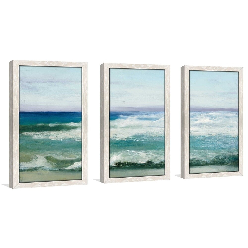 Azure Ocean by Julia Purinton - Framed Acrylic Wall Art Set in Blue | Modern Coastal Decor for Living Room, Bedroom & Office