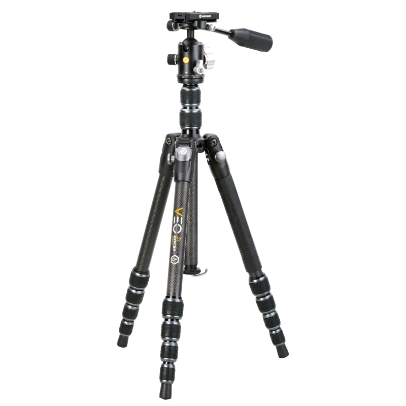 VEO 3T 235CBP Carbon Fiber Travel Tripod - Lightweight Compact Camera Stand for Photography & Videography - Perfect for Travel, Hiking, and Outdoor Adventures