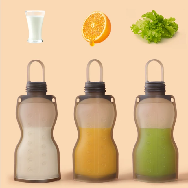 Haakaa Silicone Breast Milk Storage Bags - 2 Pack | Reusable, Leak-Proof, BPA-Free | Perfect for Pumping, Storing & Freezing Breast Milk
