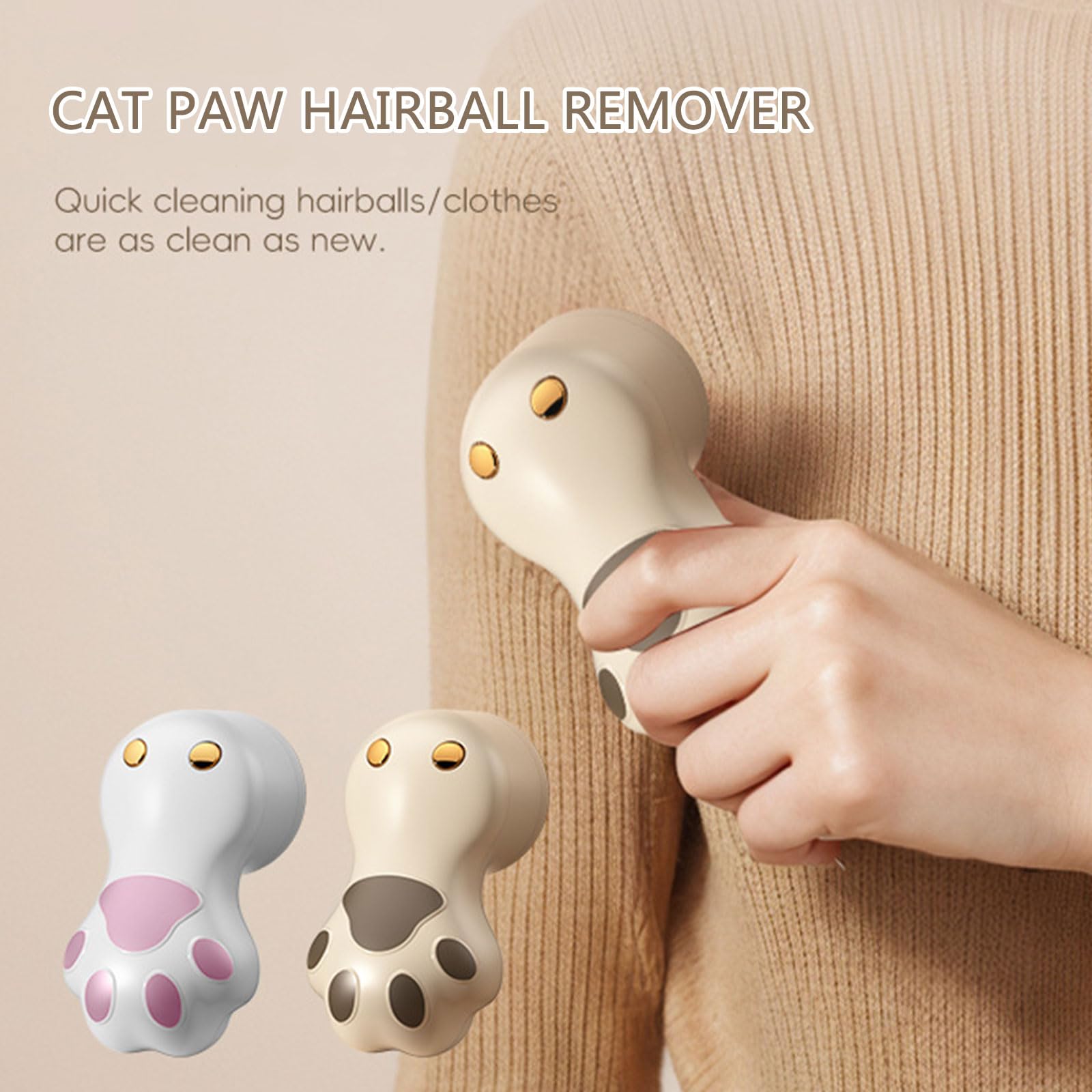 Electric Fabric Shaver & Lint Remover - Powerful Clothes Shaver for Sweaters, Coats & Blankets - Cat Paw Design for Gentle Hairball Removal - Perfect for Home, Travel & Laundry Care