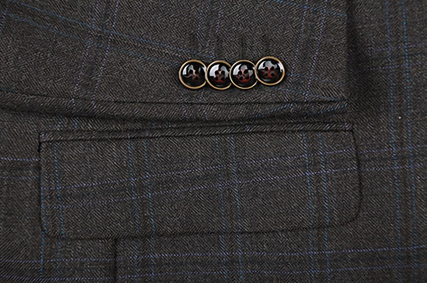 100% Wool Regular Fit 2 Button Blazer Glen Plaid in Brown - Classic Business & Formal Wear for Men | Perfect for Office, Interviews & Special Occasions