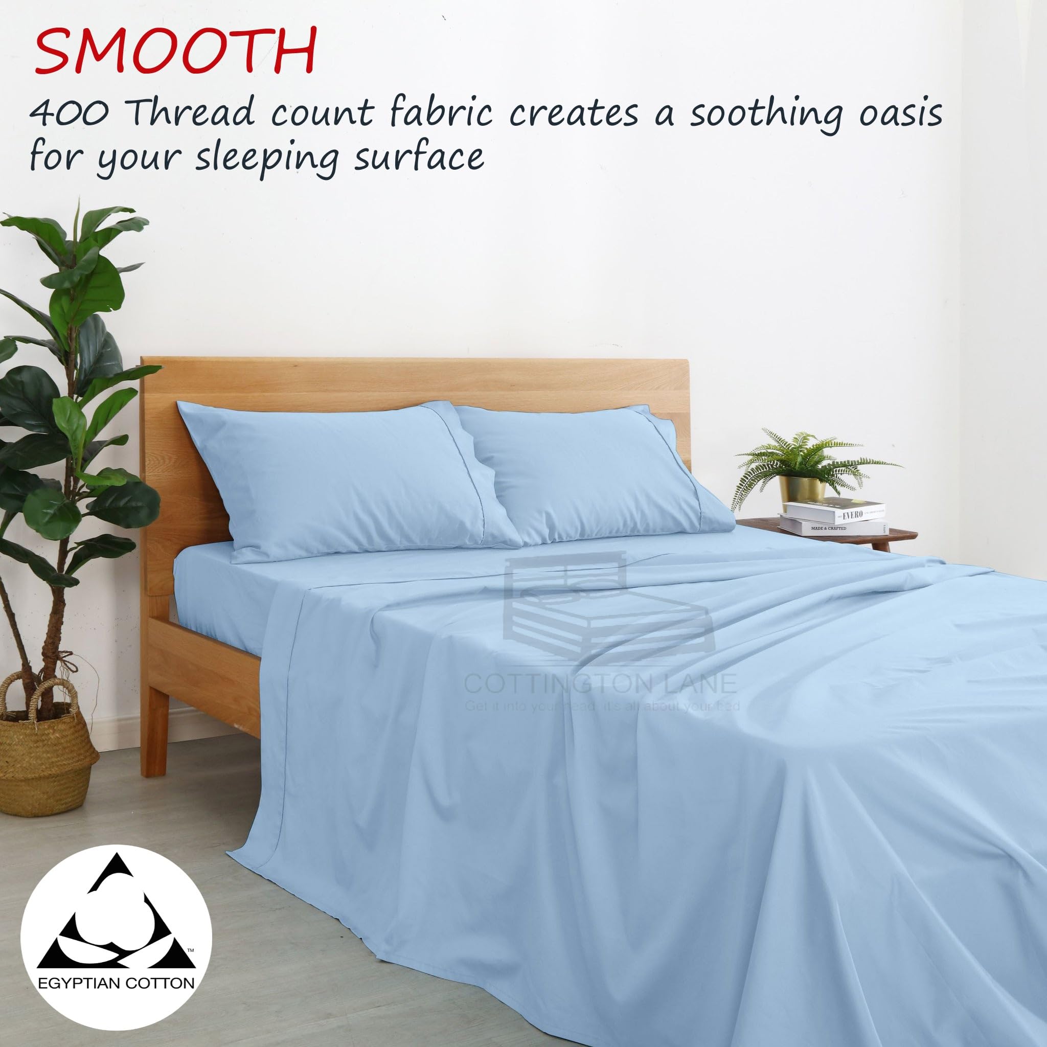 400 Thread Count 100% Egyptian Cotton RV Short Queen Sheet Set - 4 Piece Luxury Bedding with 12