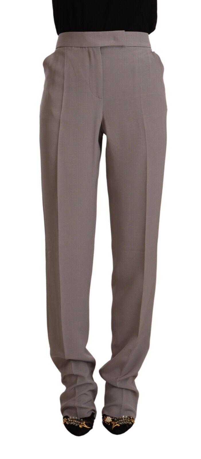 Armani Women's Brown High Waist Silk Tapered Long Pants - Elegant Office Wear & Evening Outfits for Business Professionals