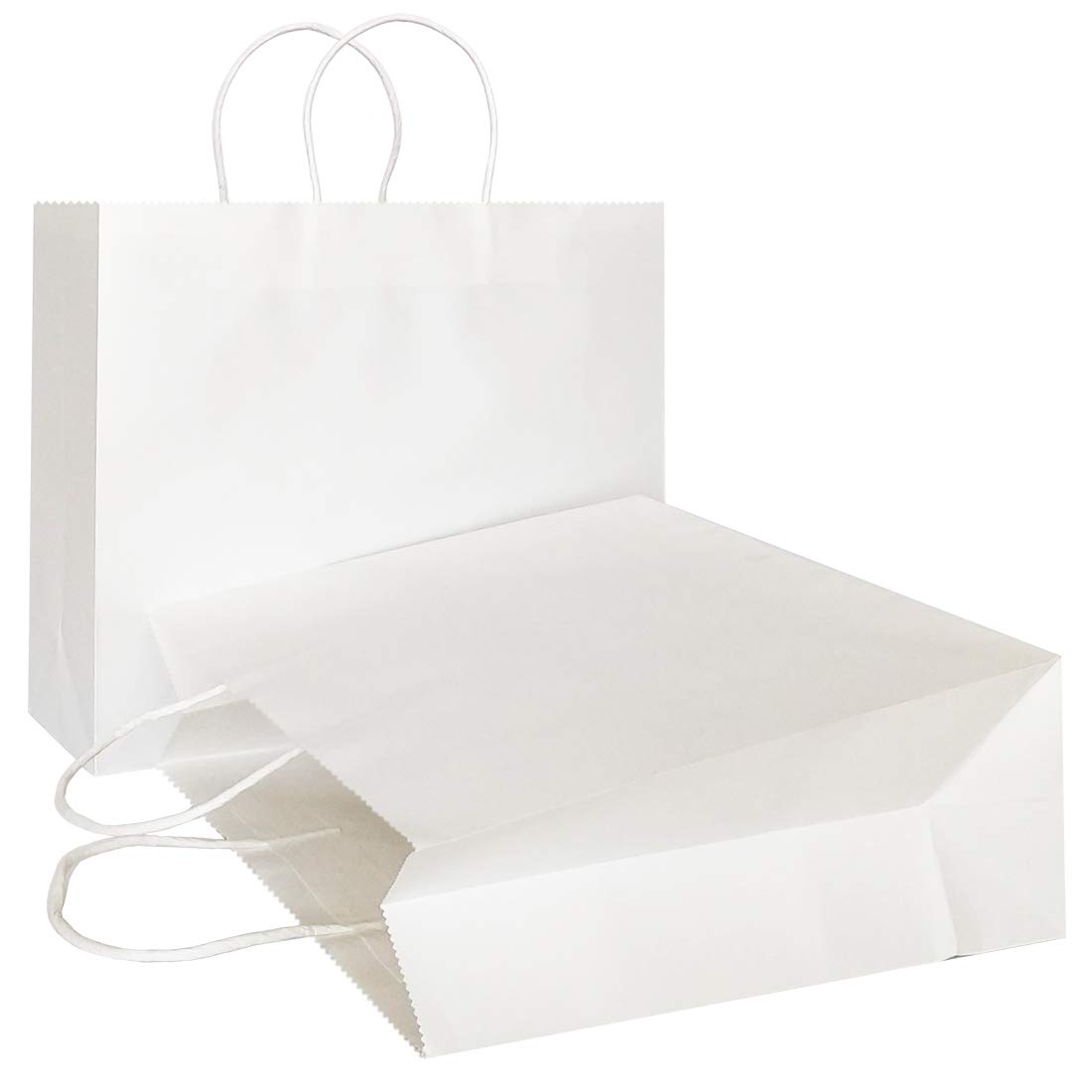 AZOWA 12-Pack Large White Kraft Paper Gift Bags with Handles - 12.5