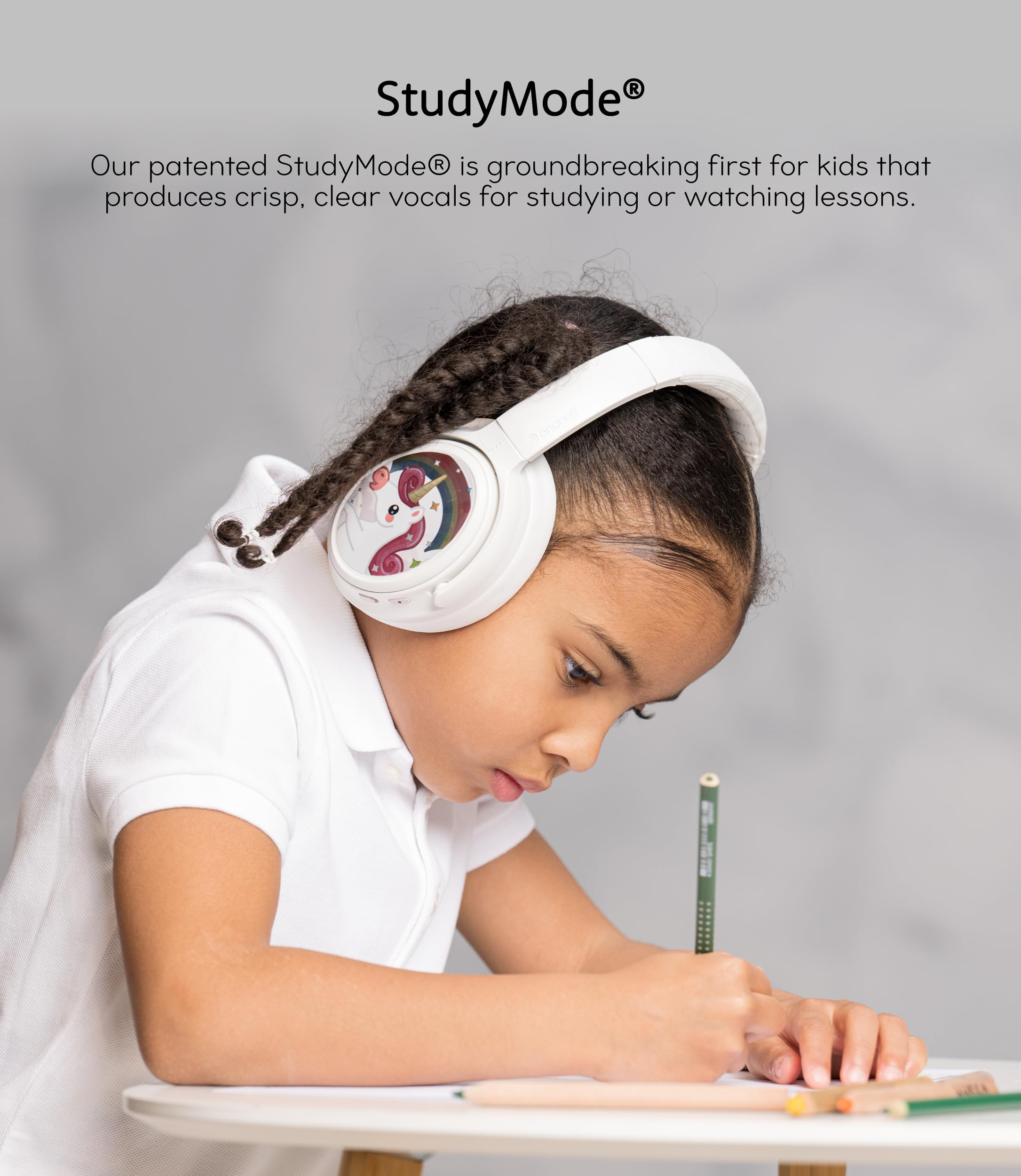 Onanoff BuddyPhones Cosmos Fun - Foldable ANC Bluetooth Headphones with Mic for Kids & Teens | SafeAudio Volume Limiting (75/85/94dB) | Wired/Wireless Use | Perfect for School, Travel & Home Learning (Blue)
