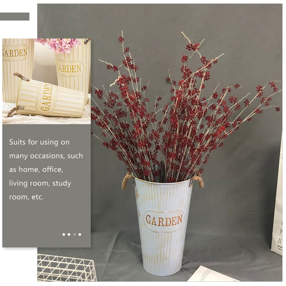 Cabilock Iron Flower Bucket Vase - Elegant Metal Floral Arrangement for Office Decor, Wedding Centerpieces & Home Decoration | Perfect for Table Settings, Gift Giving & Event Styling