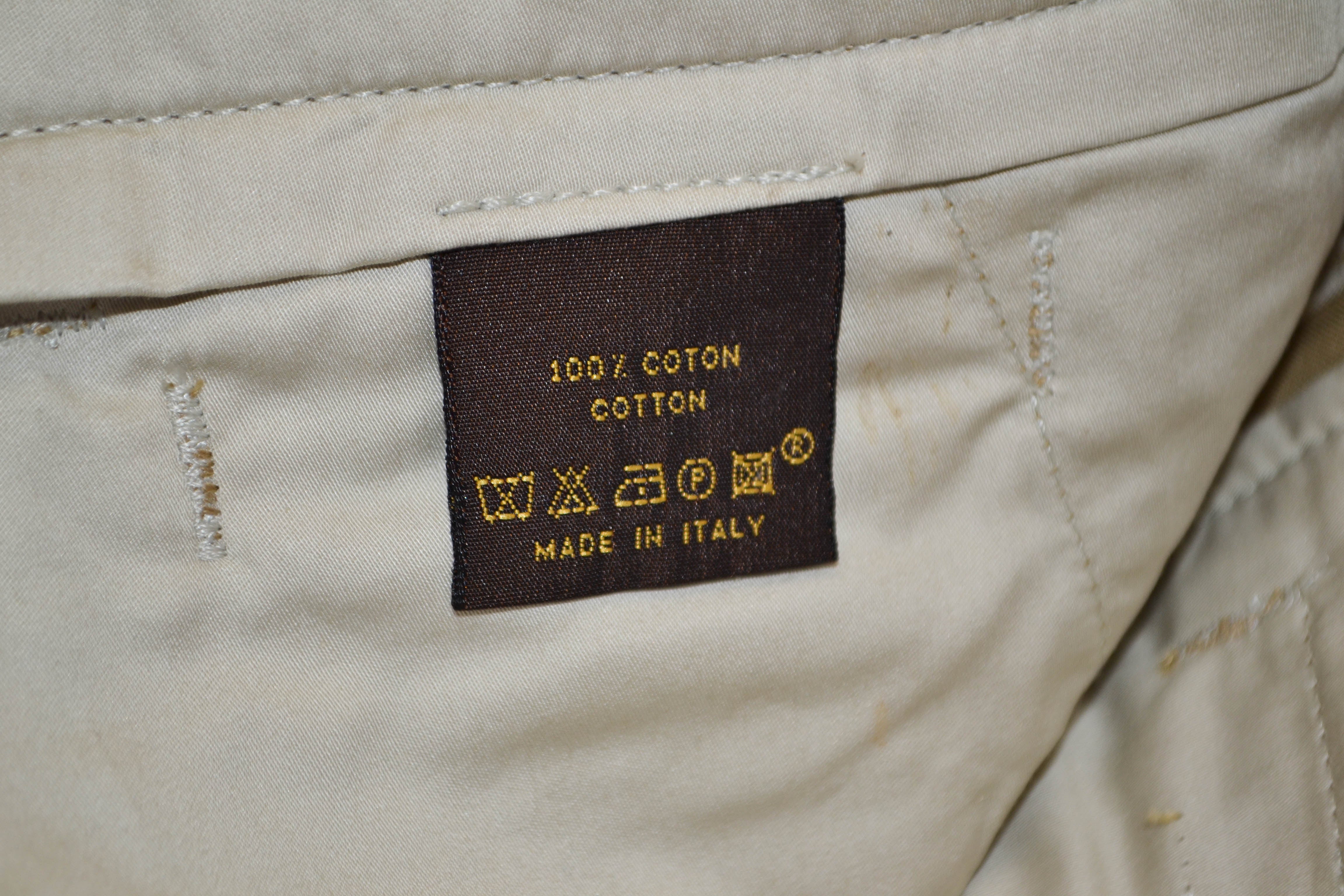 Authentic Louis Vuitton Green Cotton Men's Pants Size 50 - Luxury Casual Wear for Business & Travel