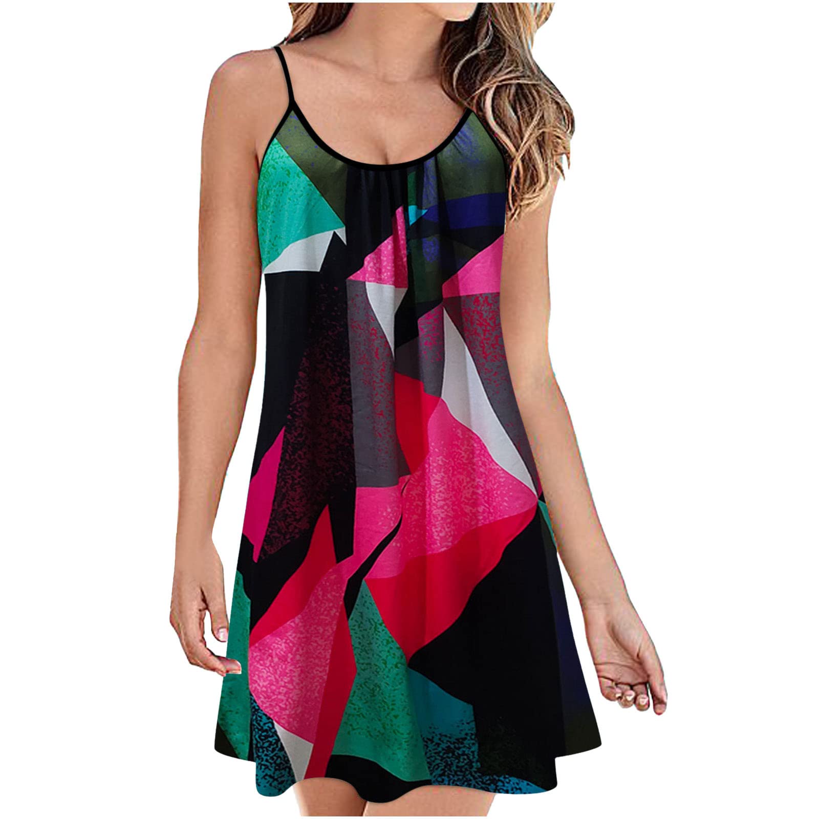 Boho Summer Sundresses for Women - Sleeveless Mini Beach Dress, Sexy & Loose Fit | Perfect for Vacations, Beach Parties & Casual Outings