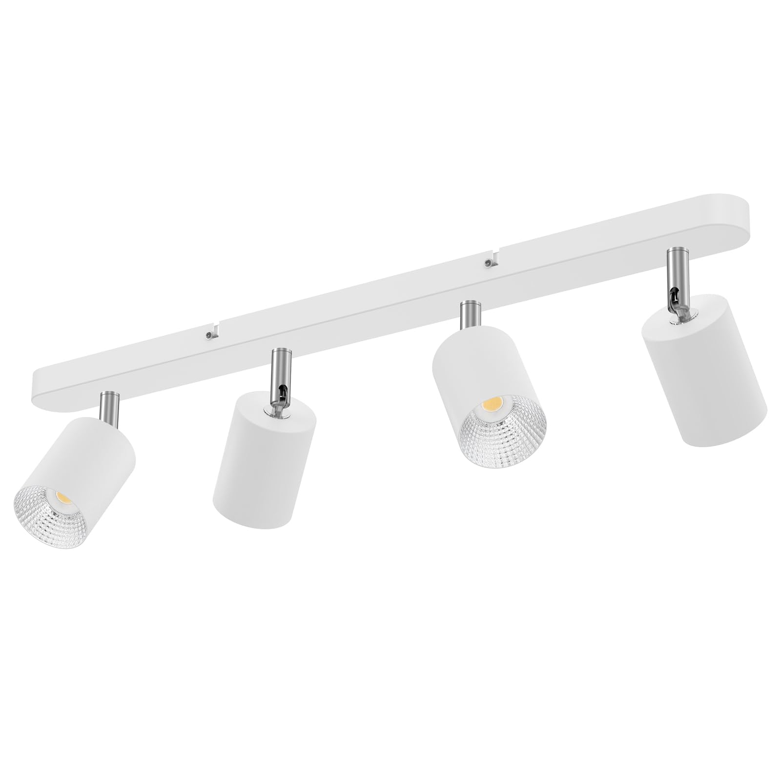Flexible Rotatable LED Track Lighting Kit - Adjustable Ceiling Light Fixtures for Kitchen, Living Room, Bedroom - GU10 Bulb Not Included (White Strip 4) - Perfect for Modern Home Lighting & Accent Decor