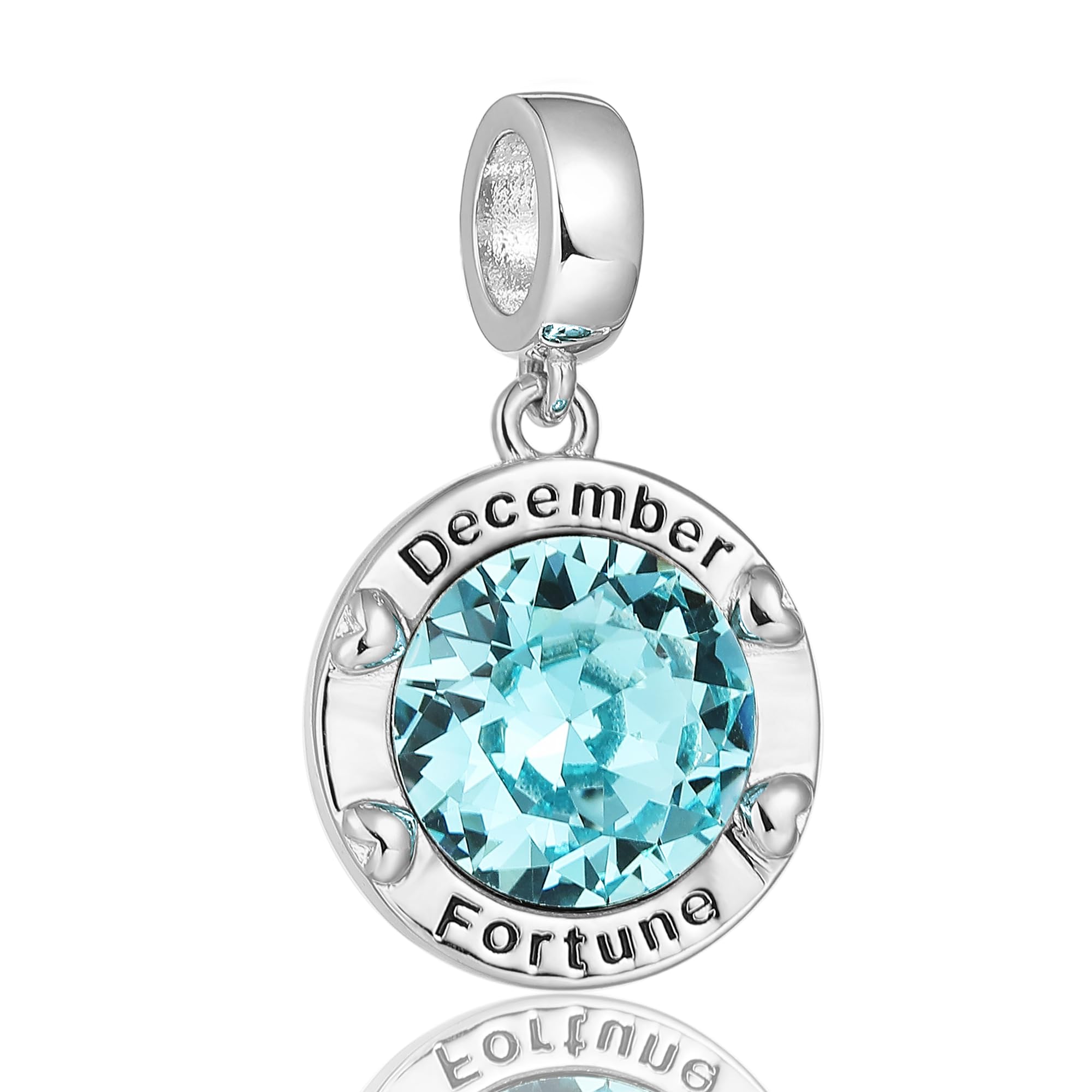 Birthstone Charms for Women - Sterling Silver Heart Pendant Charms for Bracelets & Necklaces | Personalized Mother's Day Gifts for Mom, Wife, Daughter | Perfect for Birthdays, Anniversaries & Special Occasions