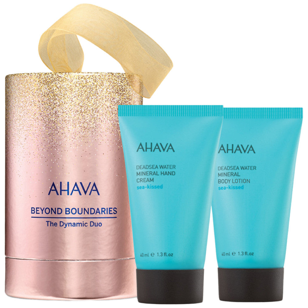 Ahava The Dynamic Duo Holiday Set - Dead Sea Mineral Skincare Gift Set for Women, Hydrating Body Lotion & Hand Cream - Perfect for Christmas Gifts, Birthday Presents & Self-Care Routine