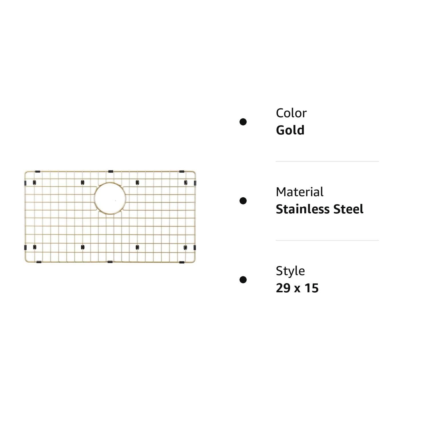 Starstar Matte Gold 304 Stainless Steel Kitchen Sink Protector Grid - 29 x 15 Inch Sink Rack for Bottom Protection | Durable Drainboard for Dish Drying & Organization | Perfect for Modern Kitchens & RV Use