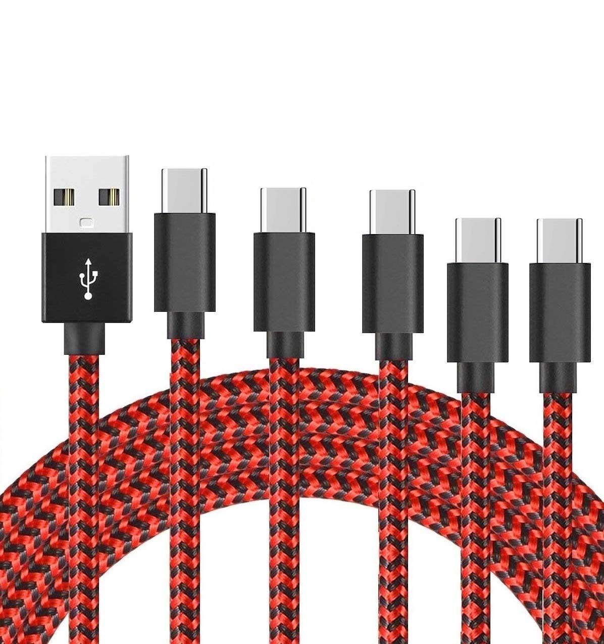 5-Pack 6FT/10FT USB-C Charging Cables for PS5 Controller, Xbox Series X/S, DualSense Wireless Controller - Fast Charging Power Cord Replacement for Gaming Accessories | Perfect for Home, Office & Travel Use