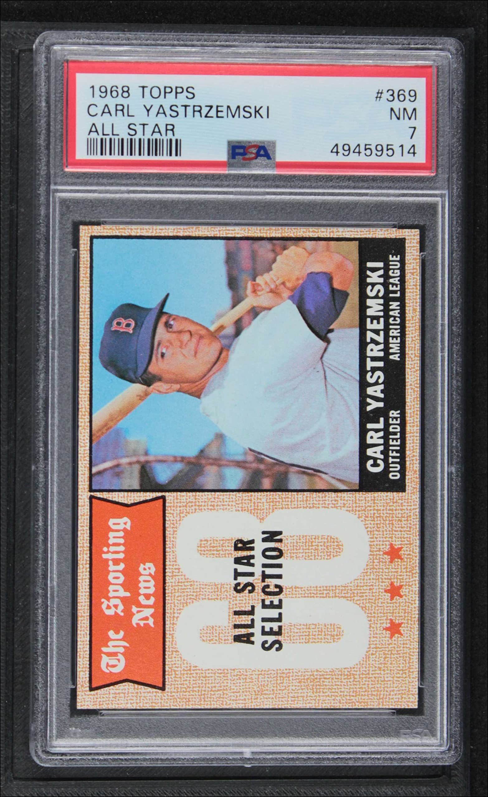 1968 Topps #369 Carl Yastrzemski All-Star Baseball Card PSA 7.00 - Boston Red Sox MLB Memorabilia for Collectors & Sports Fans