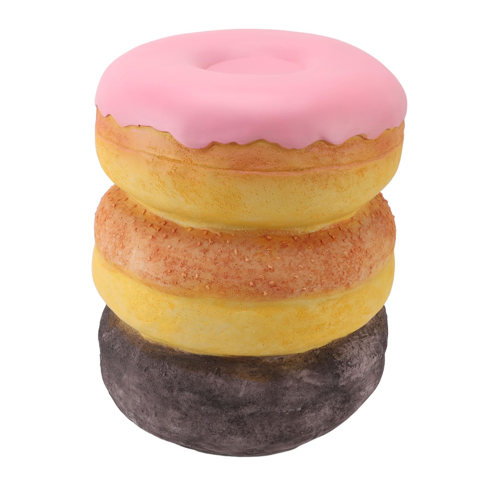 Donut-Shaped Resin Foot Stool - Creative Shoe Changing Bench for Entryway, Living Room, Bedroom & Office - Cute Simulated Food Decor for Hallway, Dorm Room & Home Decor | Perfect for Relaxing, Shoe Changes & Adding Whimsical Style