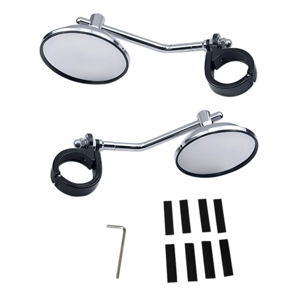 GUAIMI 39-41mm Fork Mount Motorcycle Side Mirrors - Chrome Rearview Mirrors for Harley Sportster XL 883, XL 1200, XL48, 72 Rebel & Bolt Custom Cruisers - Enhances Safety & Style for Urban Commuting & Long Rides