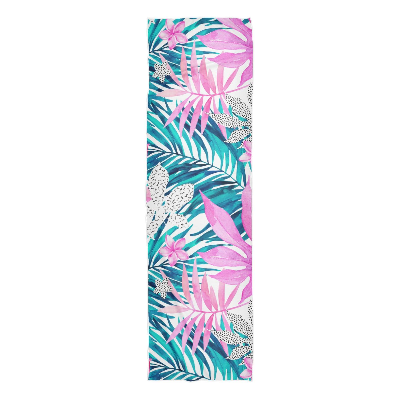 Cooling Sports Towels for Workout & Gym - Quick Dry, Breathable & Lightweight Sweat Towels with Tropical Watercolor Leaf Design - Perfect for Running, Yoga, Fitness & Outdoor Activities
