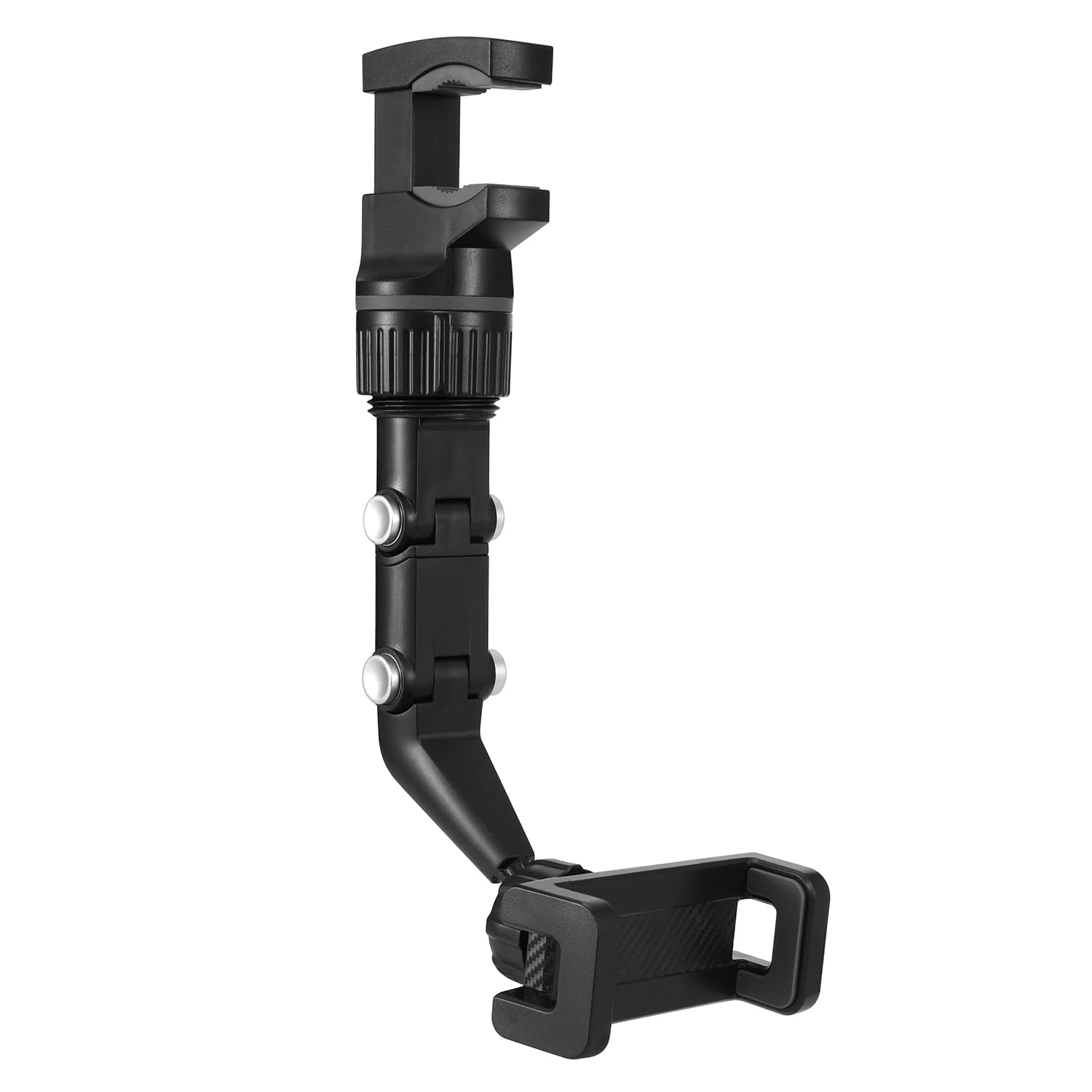 LAX Gadgets Universal Car Phone Mount - Adjustable Bracket for Rear View Mirror & Dashboard - Hands-Free Smartphone Holder for iPhone, Samsung & All Devices - Perfect for GPS Navigation, Rideshare & Road Trips